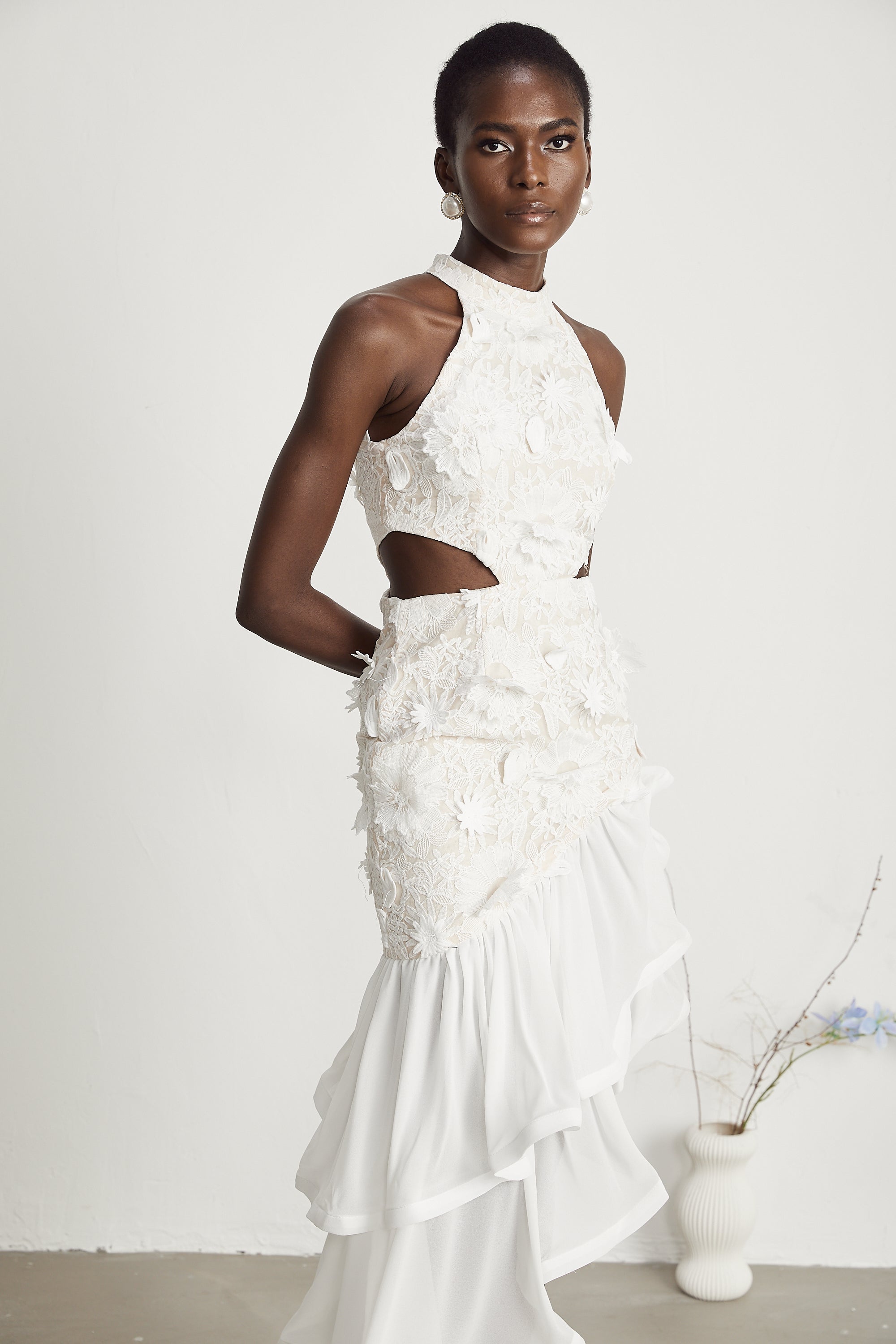 Zoe Floral Asymmetrical Midi Dress
