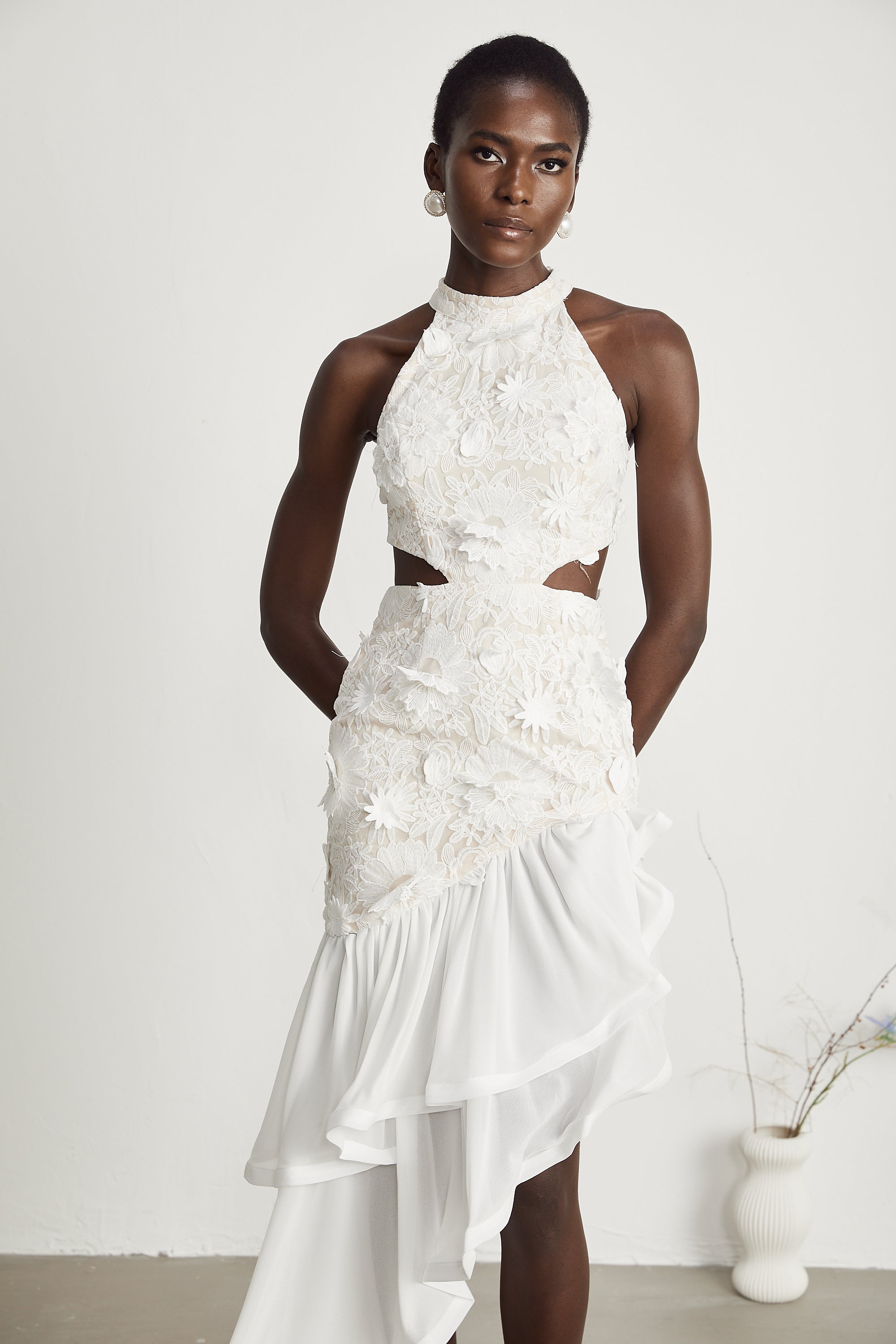 Zoe Floral Asymmetrical Midi Dress