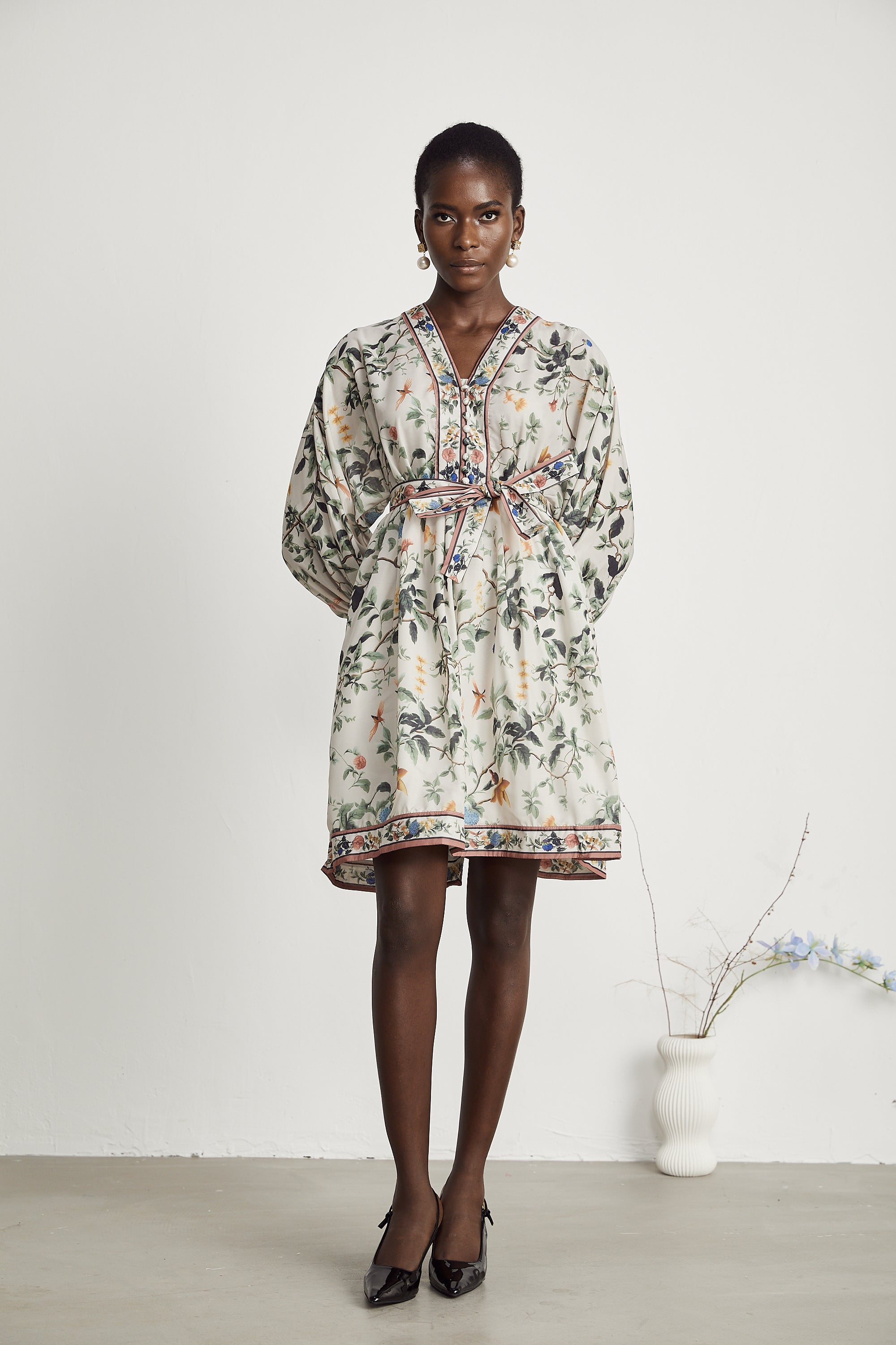 Mathilde V-Neck Floral Print Mini Dress