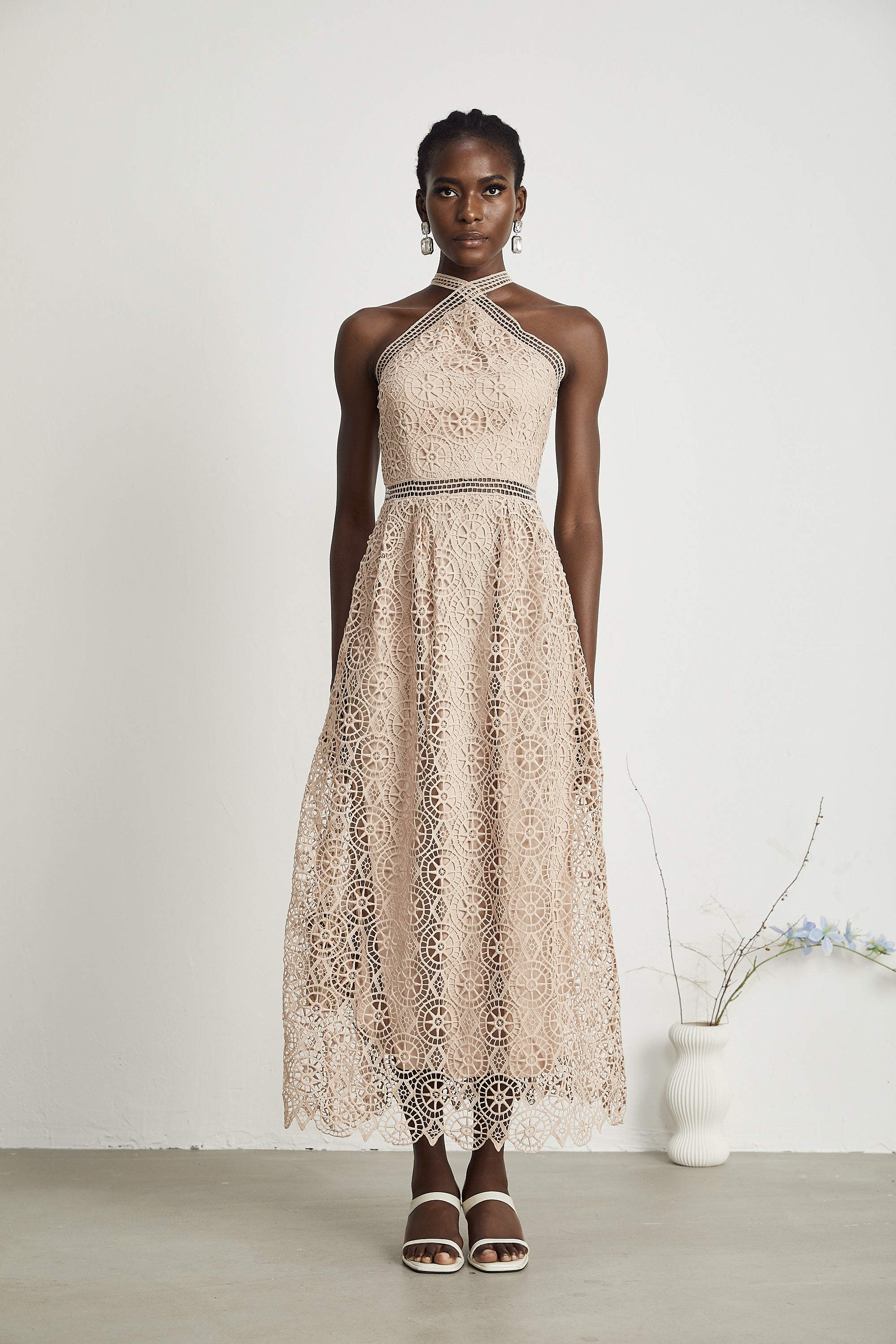 Ela Cut-Out Fitted Midi Dress