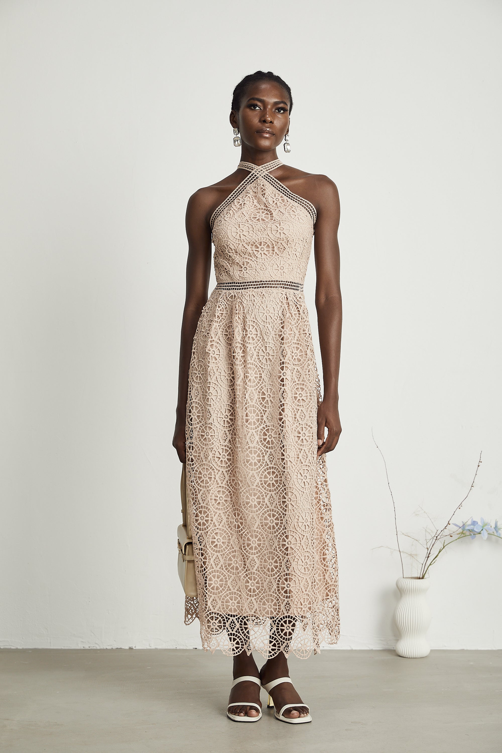Ela Cut-Out Fitted Midi Dress