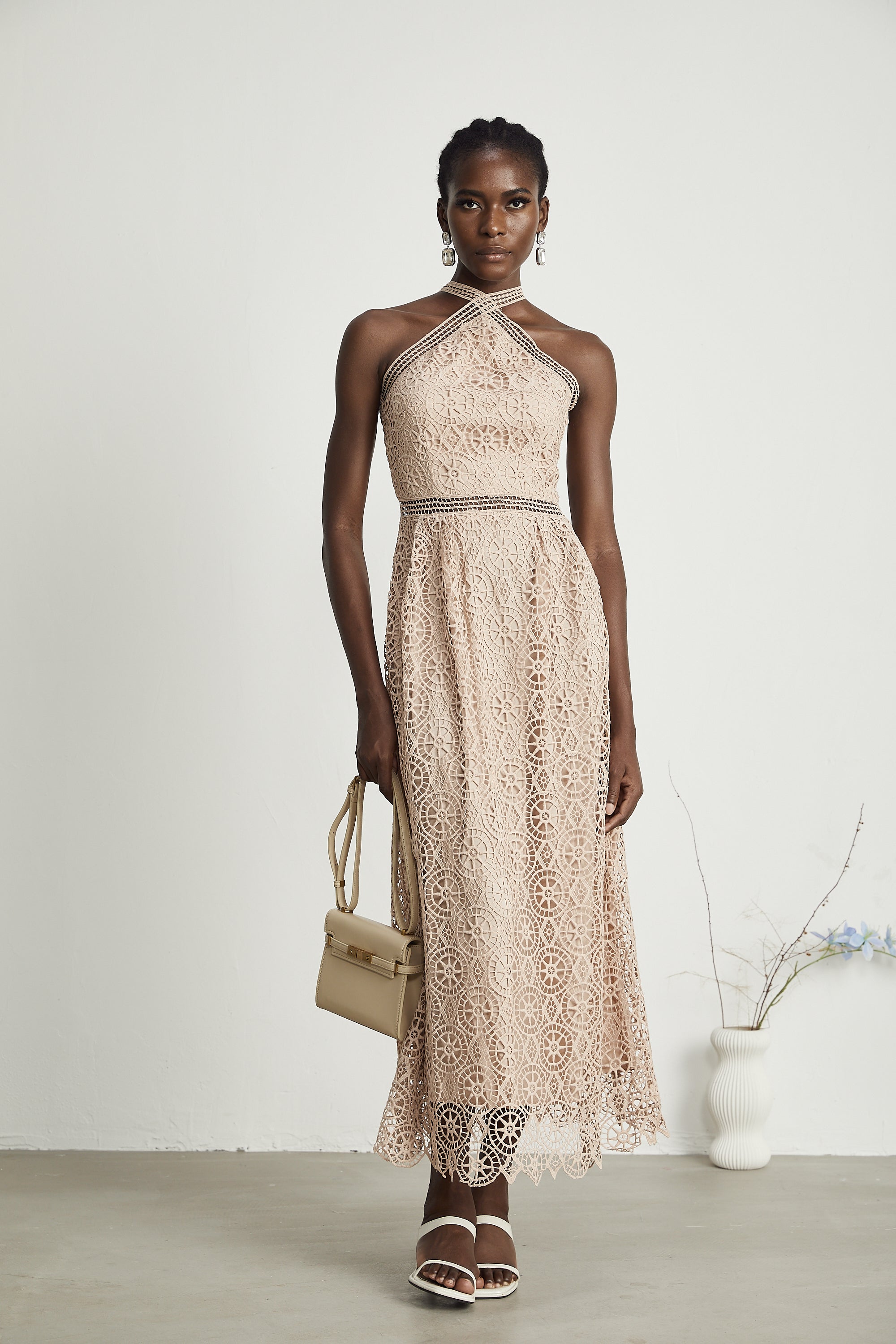 Ela Cut-Out Fitted Midi Dress