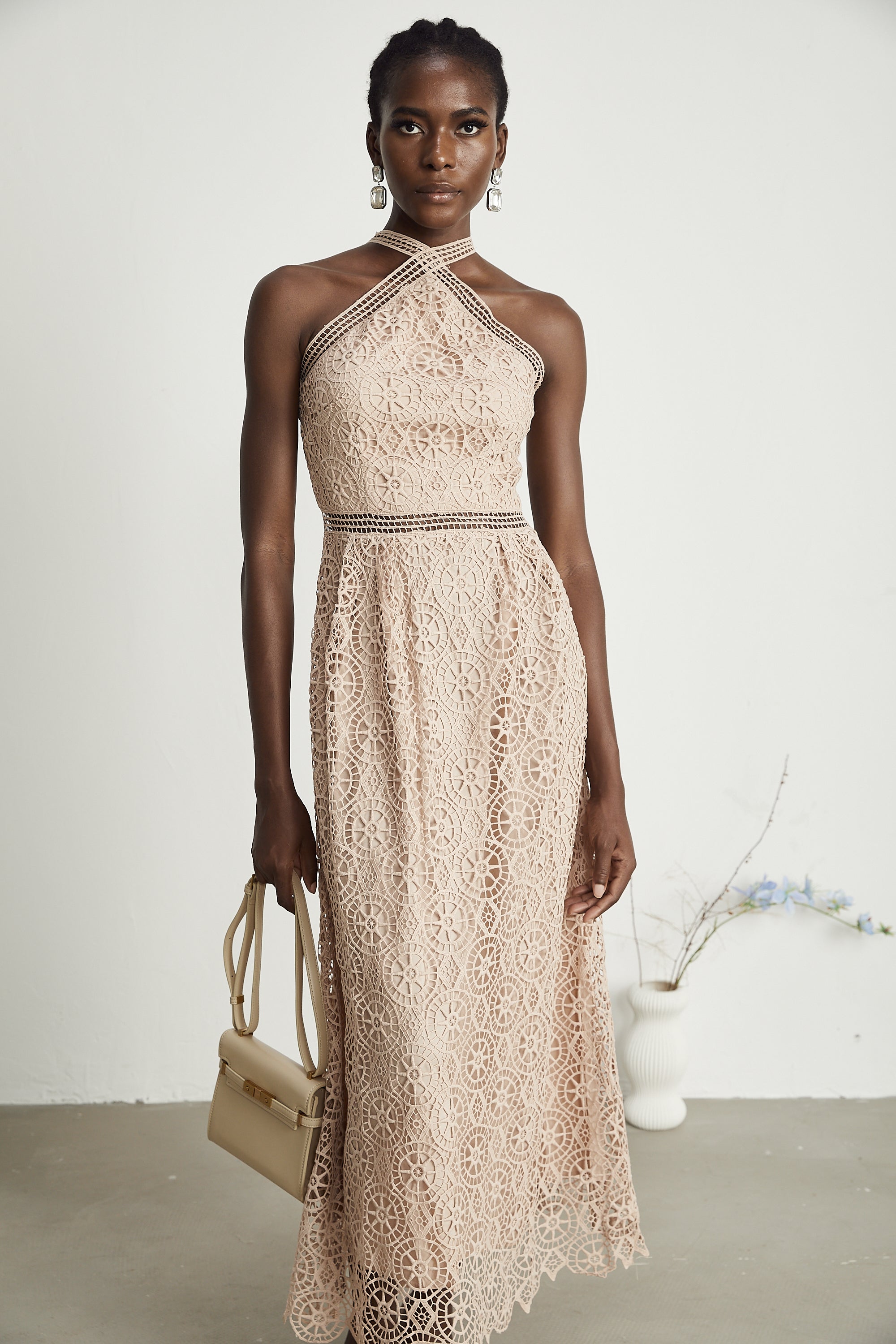 Ela Cut-Out Fitted Midi Dress