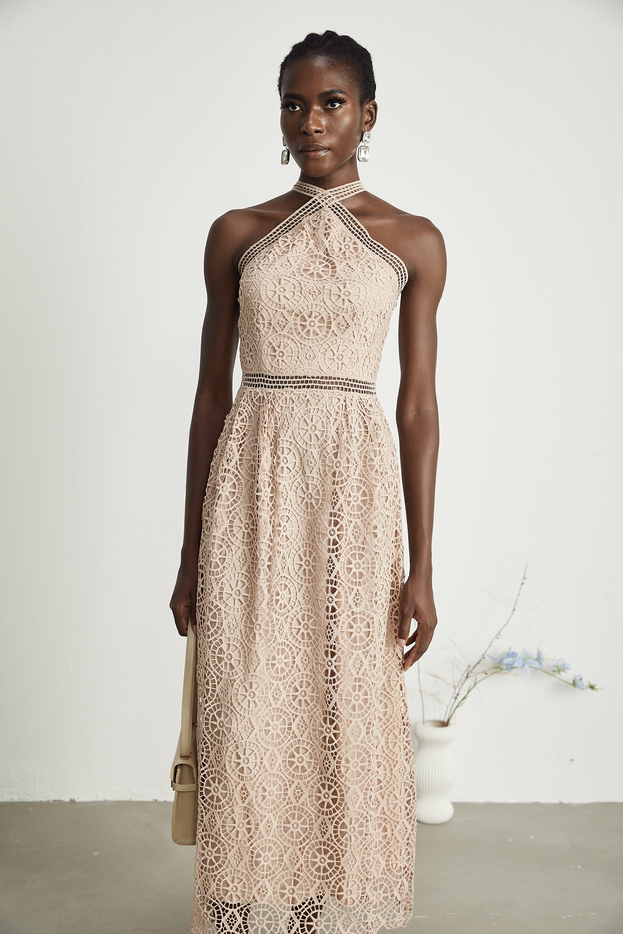 Ela Cut-Out Fitted Midi Dress