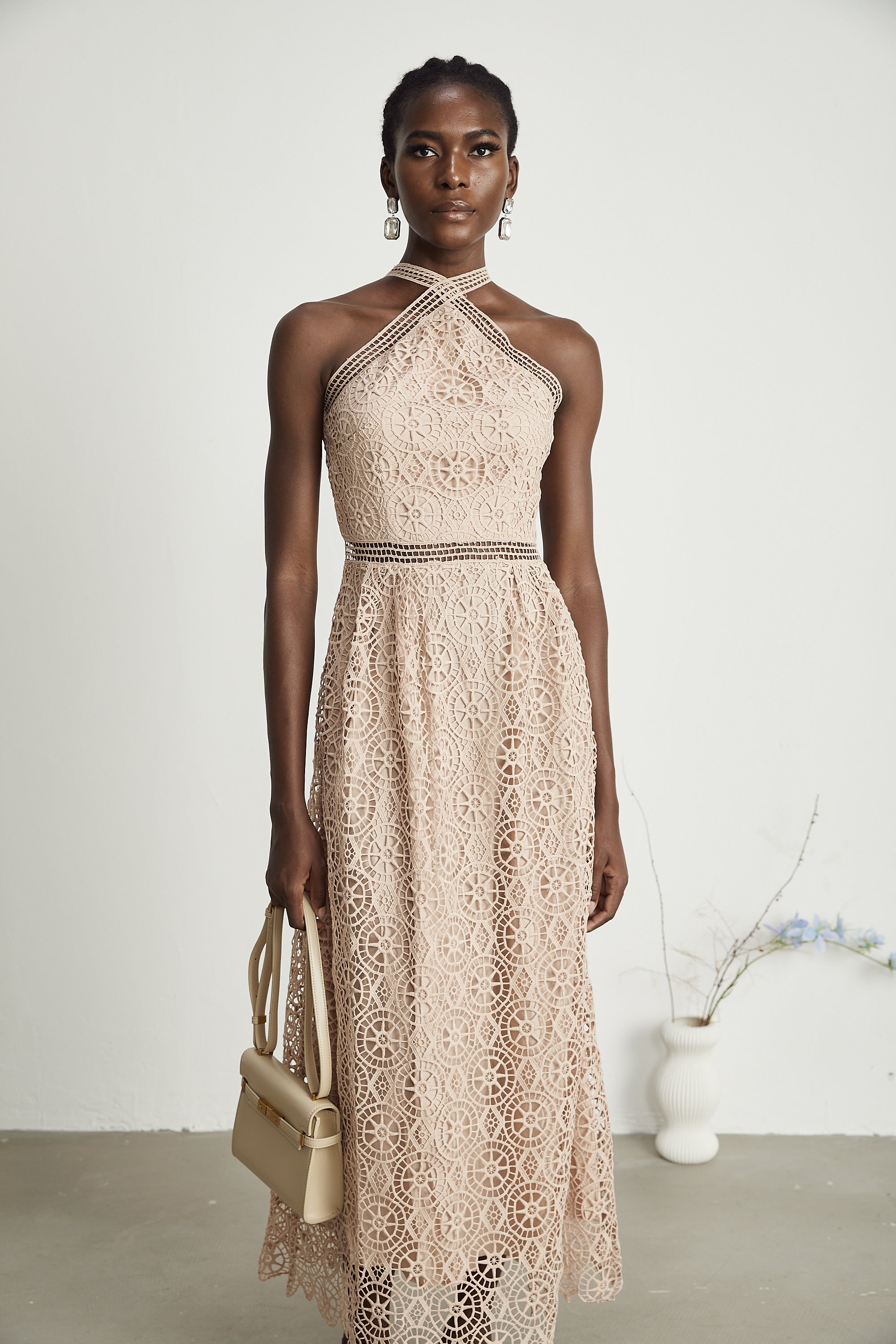 Ela Cut-Out Fitted Midi Dress
