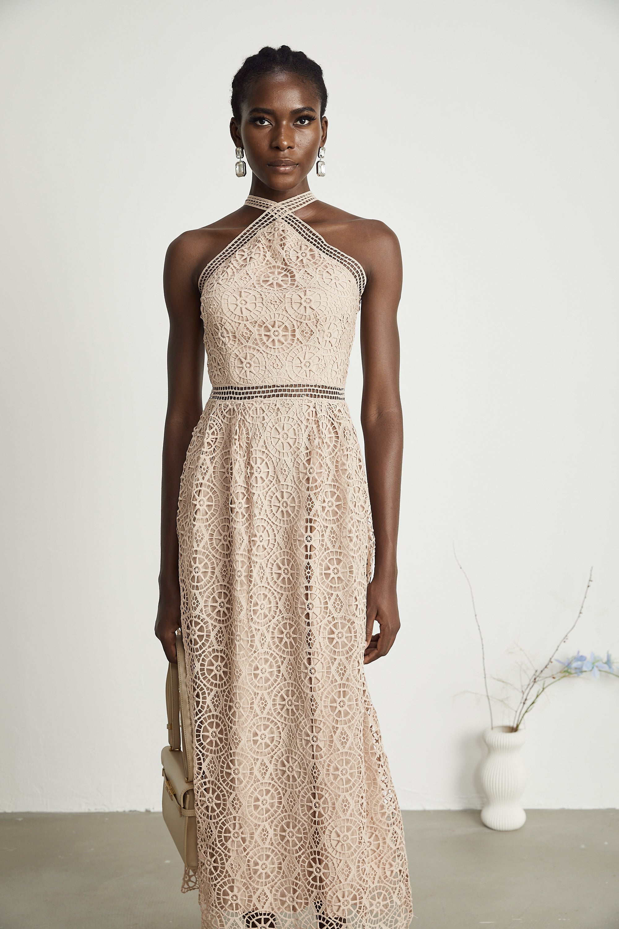 Ela Cut-Out Fitted Midi Dress