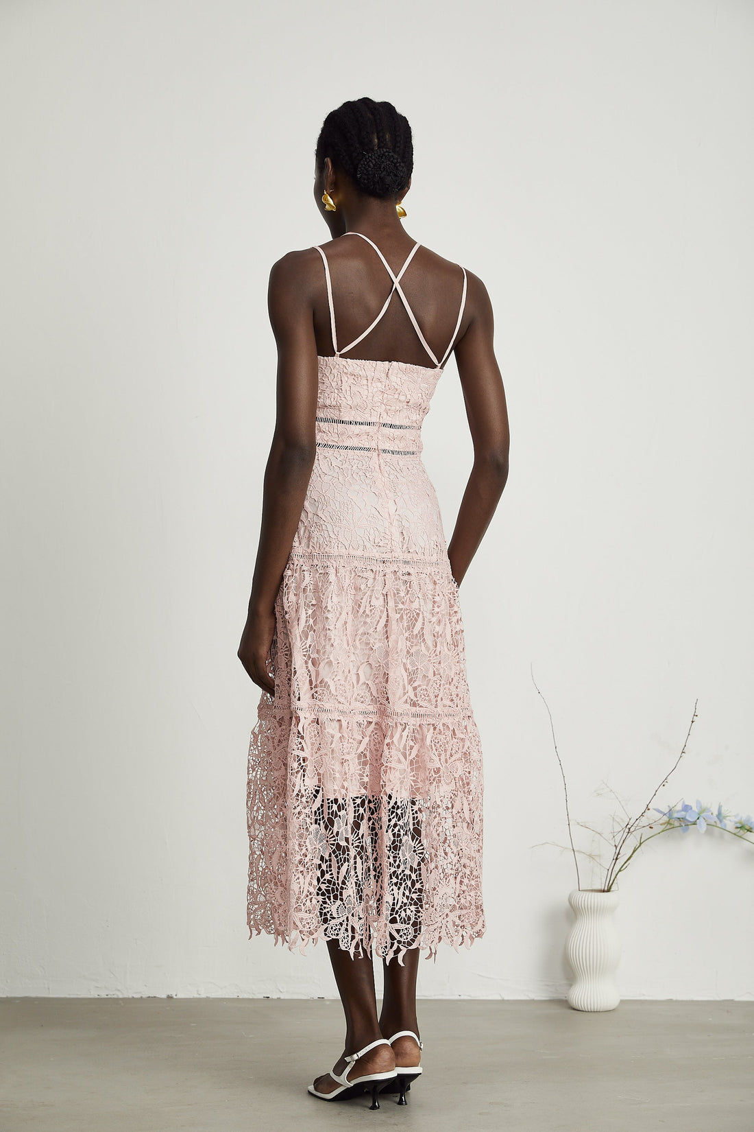 Alicia Guipure Lace Midi Dress