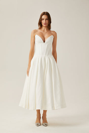 Katherine schulterfreies Korsett-Midikleid