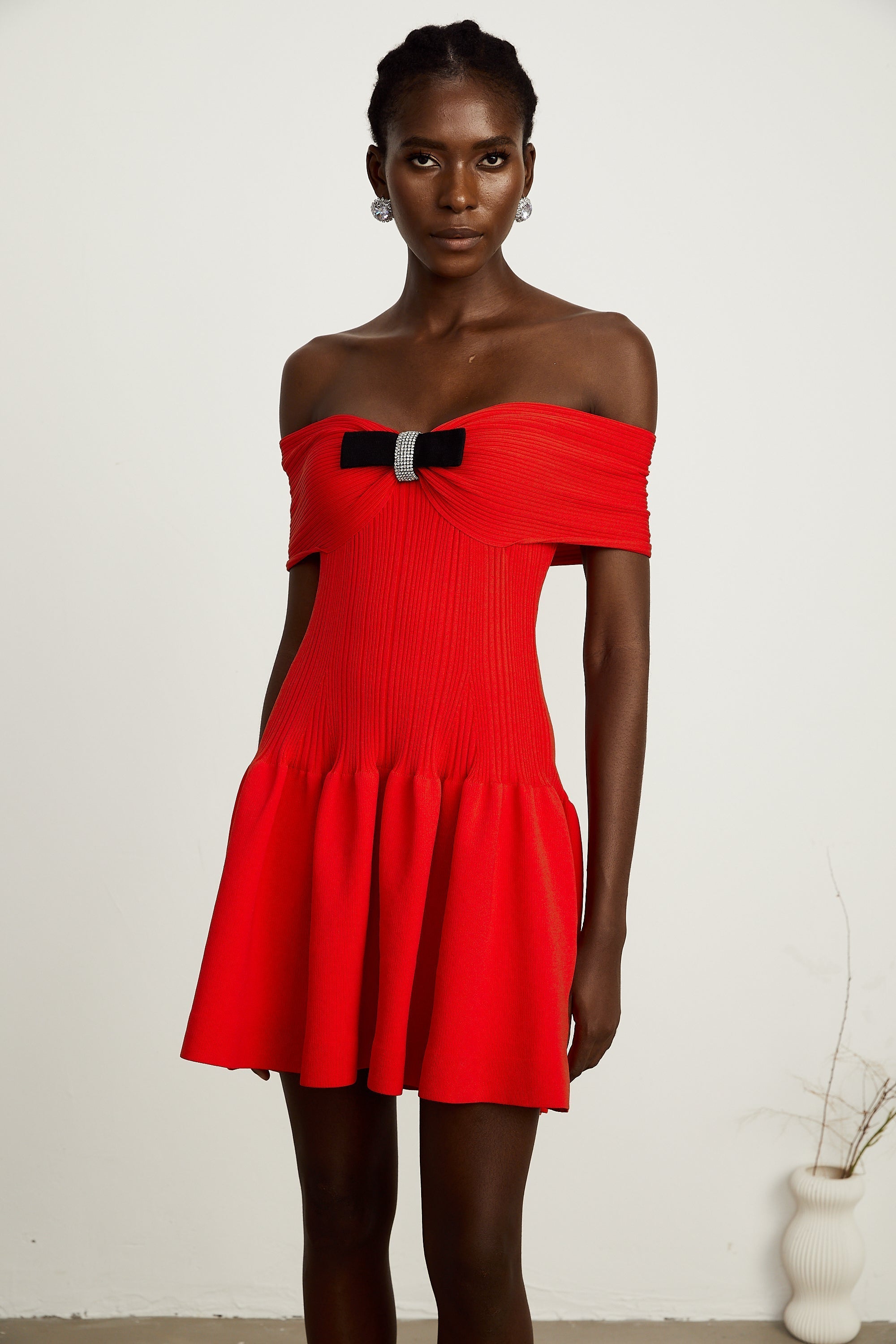 Coralie Strickminikleid mit Schleifendetail
