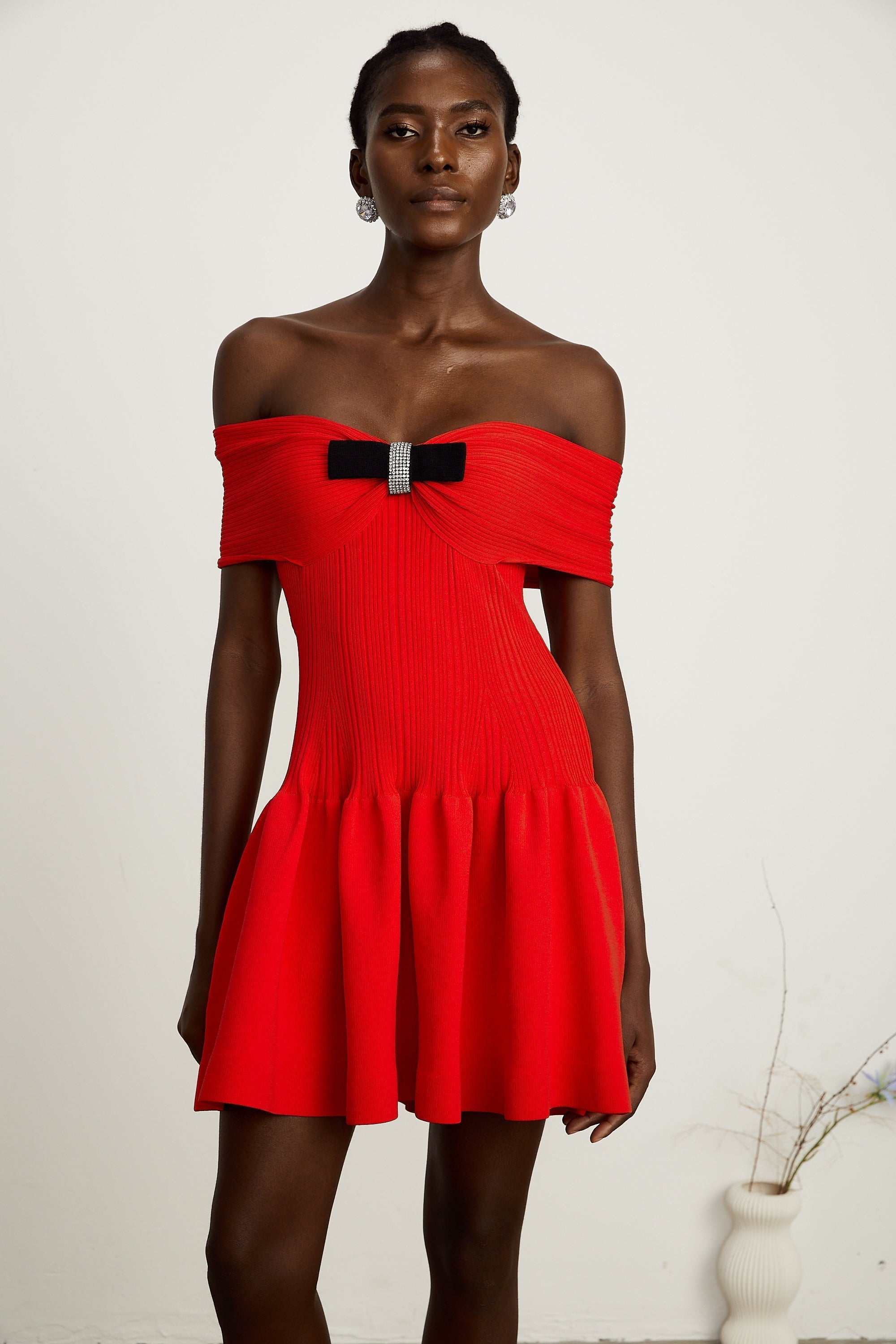 Coralie Strickminikleid mit Schleifendetail