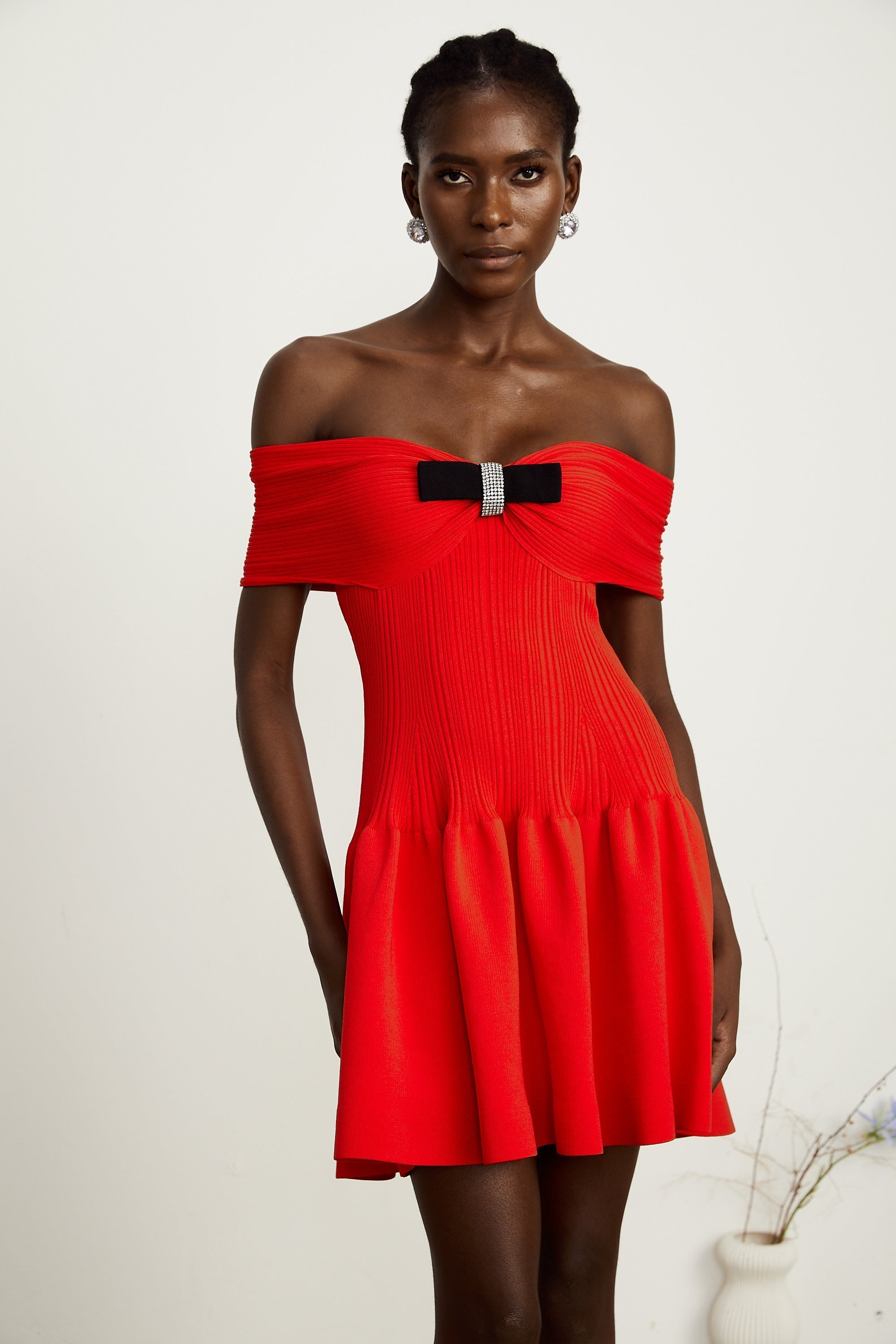 Coralie Strickminikleid mit Schleifendetail