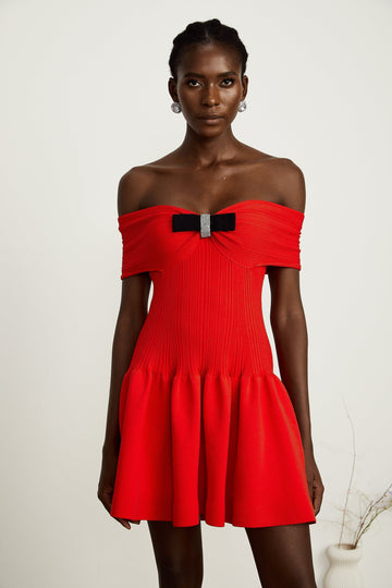 Coralie Strickminikleid mit Schleifendetail