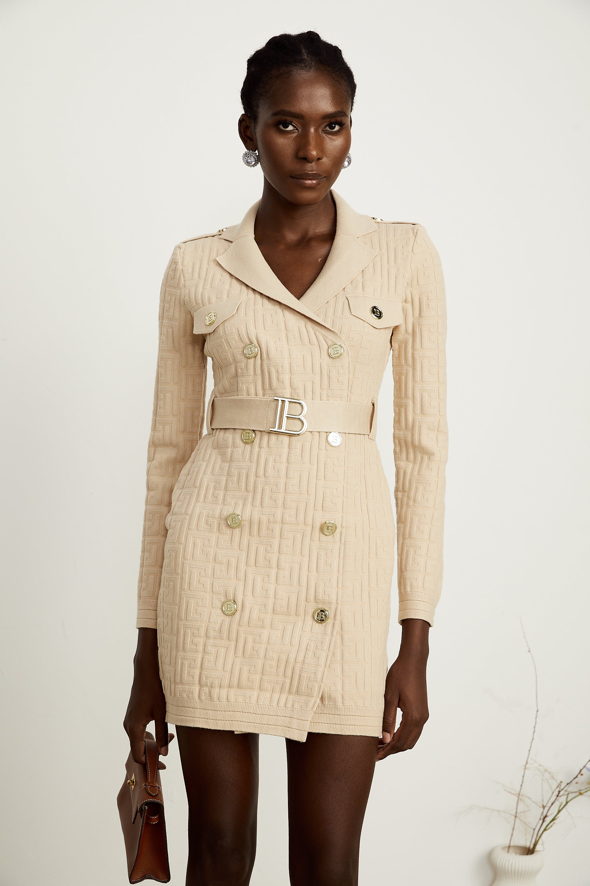 Clémence Minikleid aus Monogramm-Jacquard-Strick