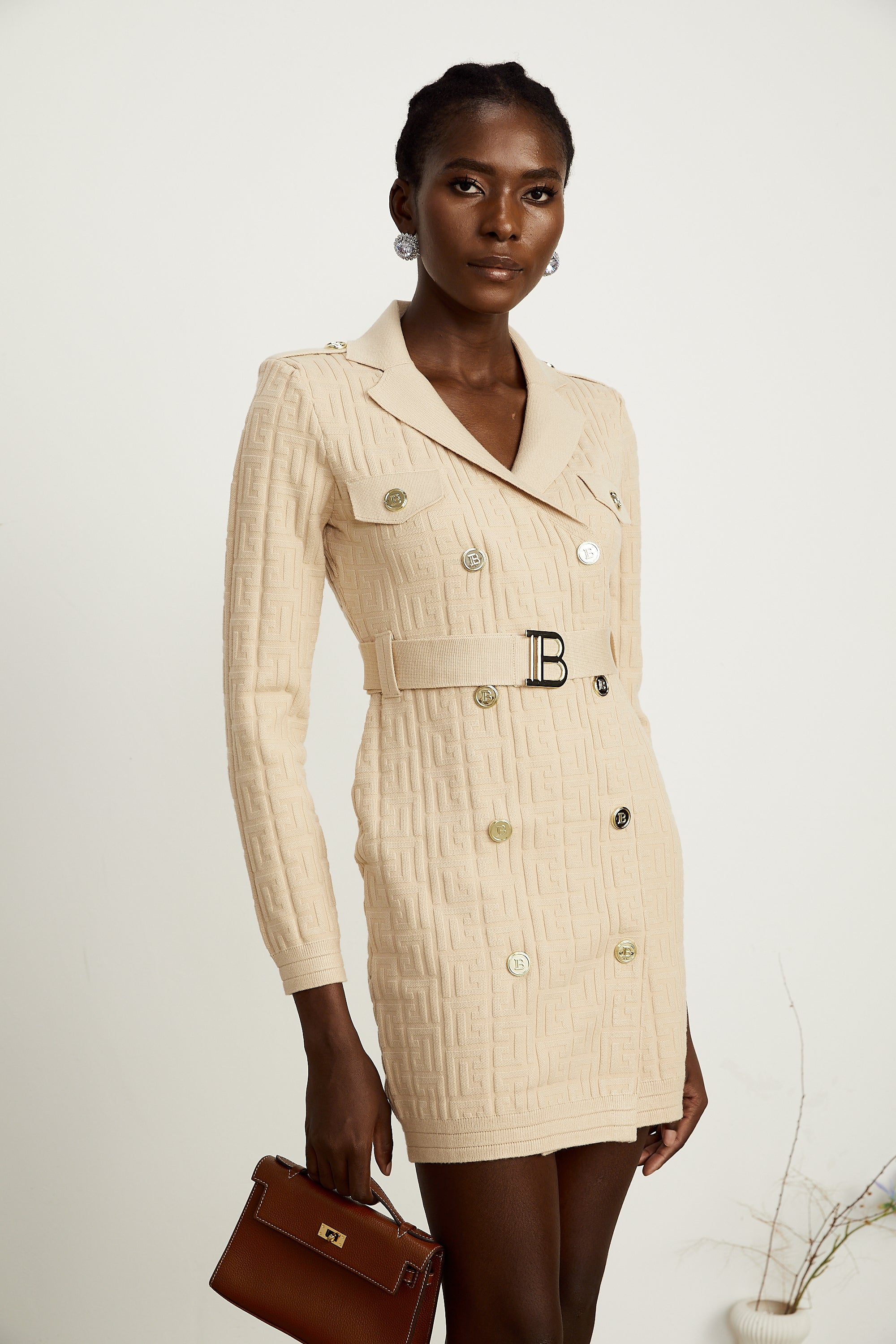 Clémence Minikleid aus Monogramm-Jacquard-Strick