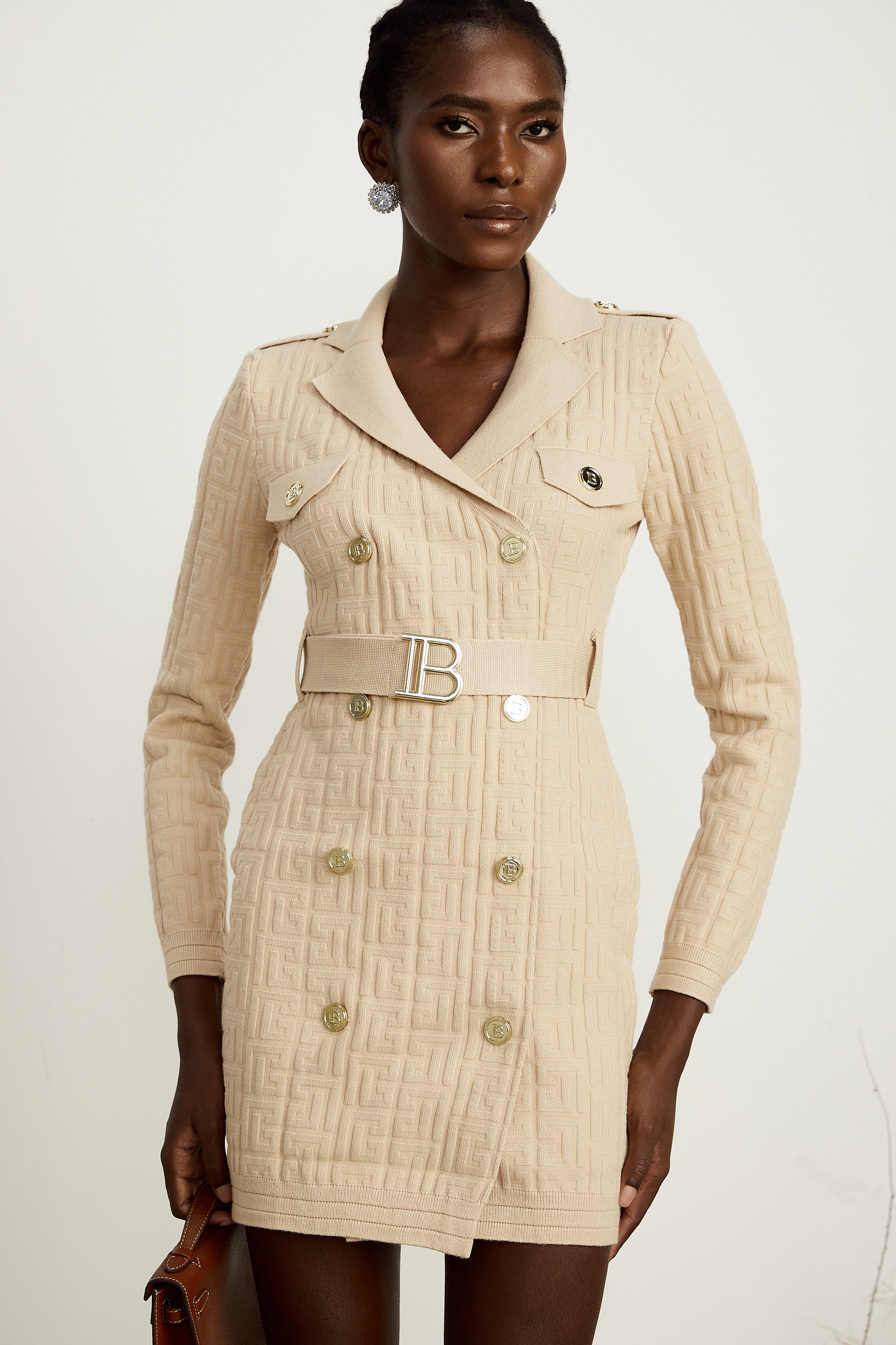 Clémence Minikleid aus Monogramm-Jacquard-Strick