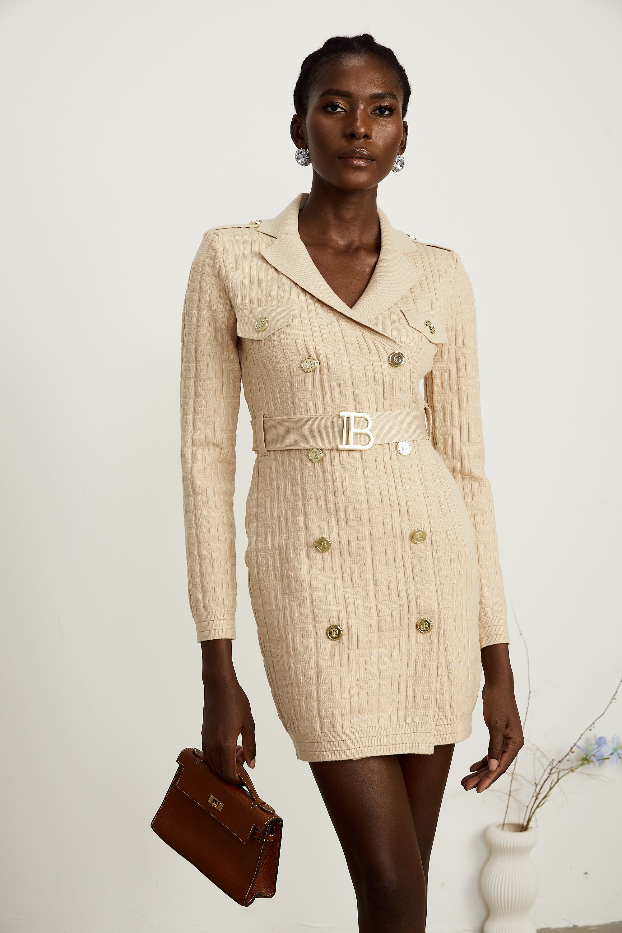Clémence Minikleid aus Monogramm-Jacquard-Strick