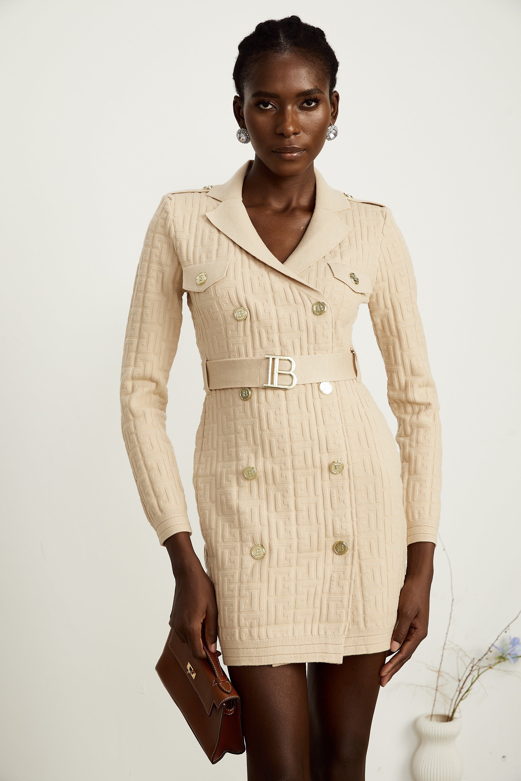 Clémence Minikleid aus Monogramm-Jacquard-Strick