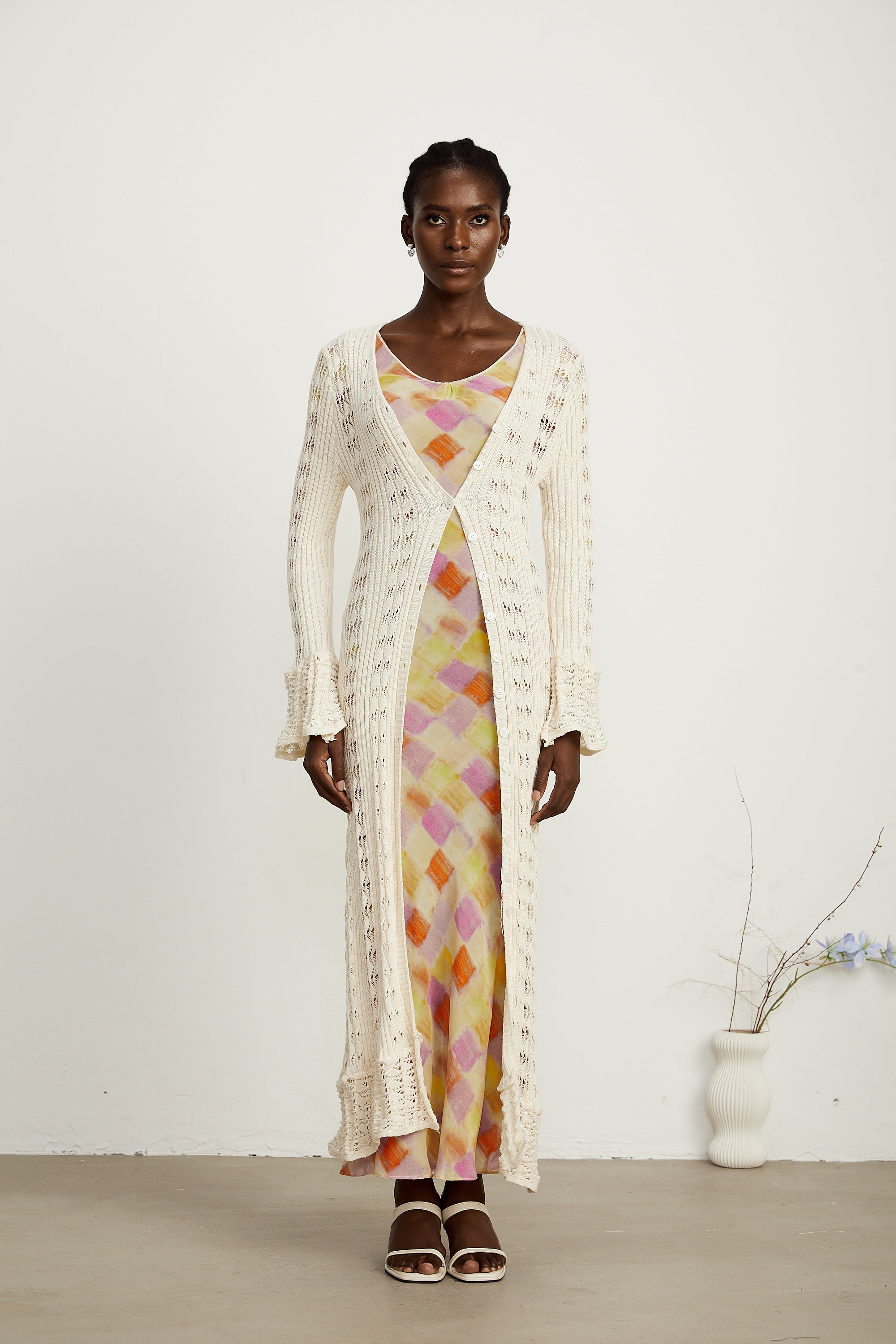 Emeline Crochet Long Cardigan