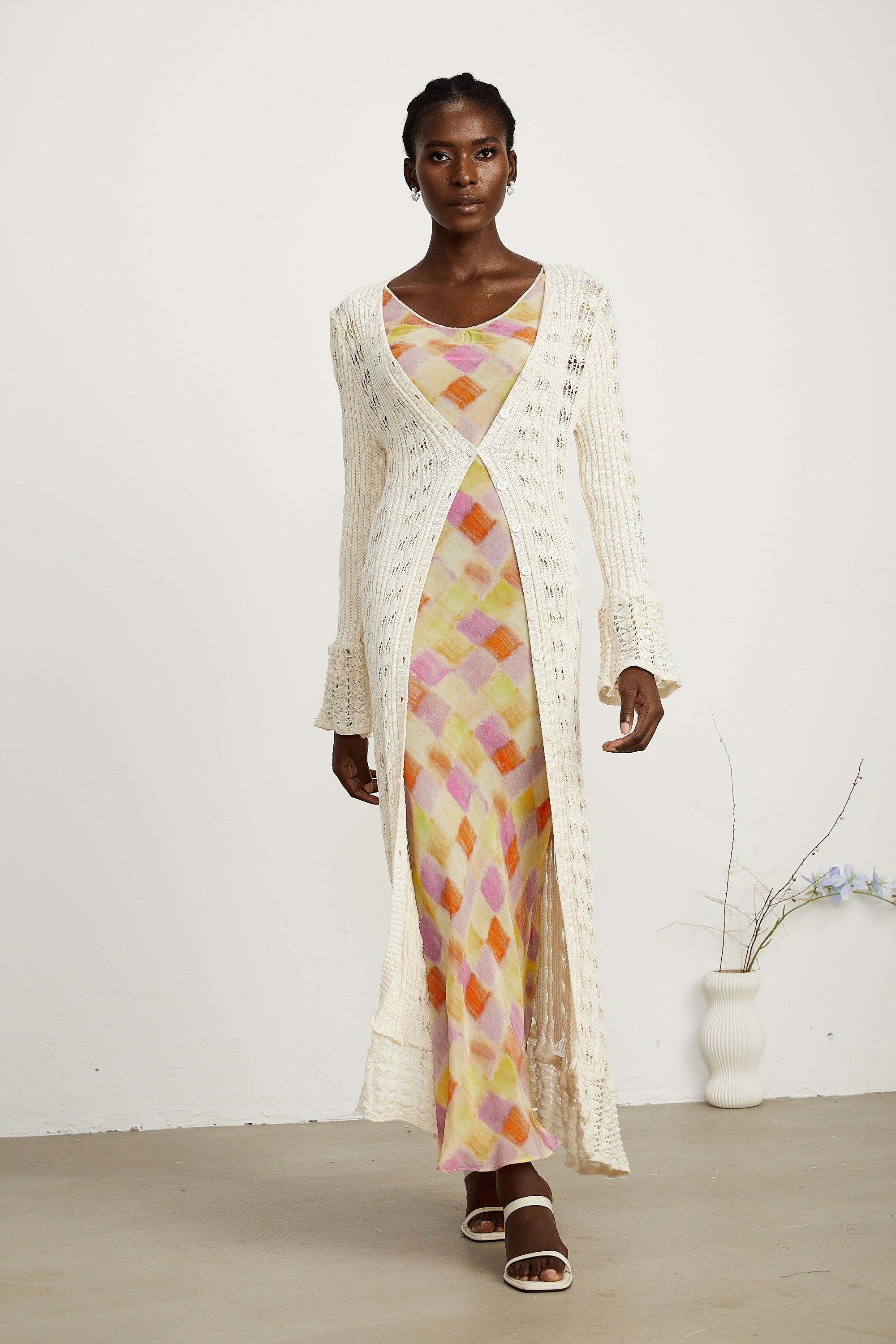 Emeline Crochet Long Cardigan