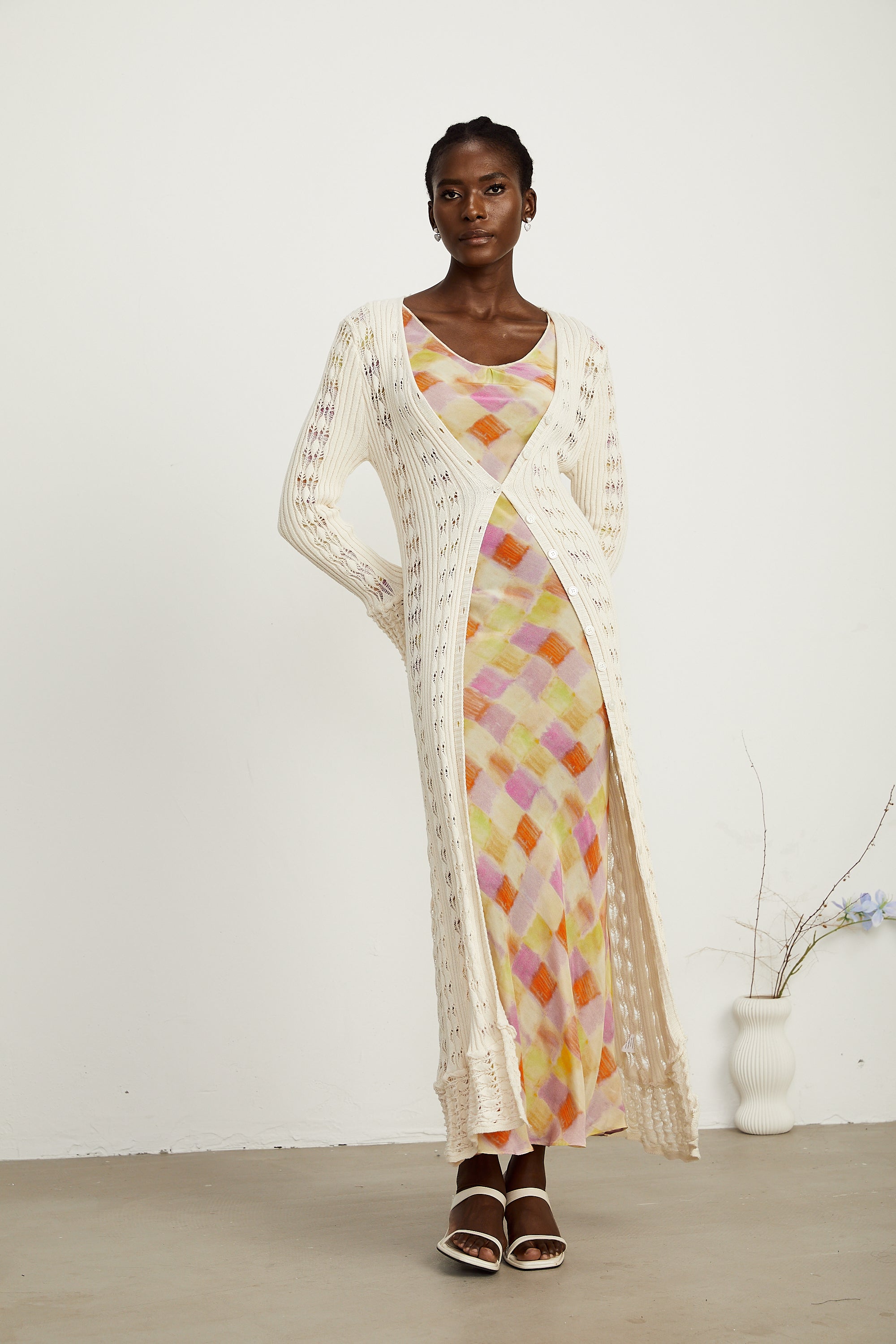Emeline Crochet Long Cardigan