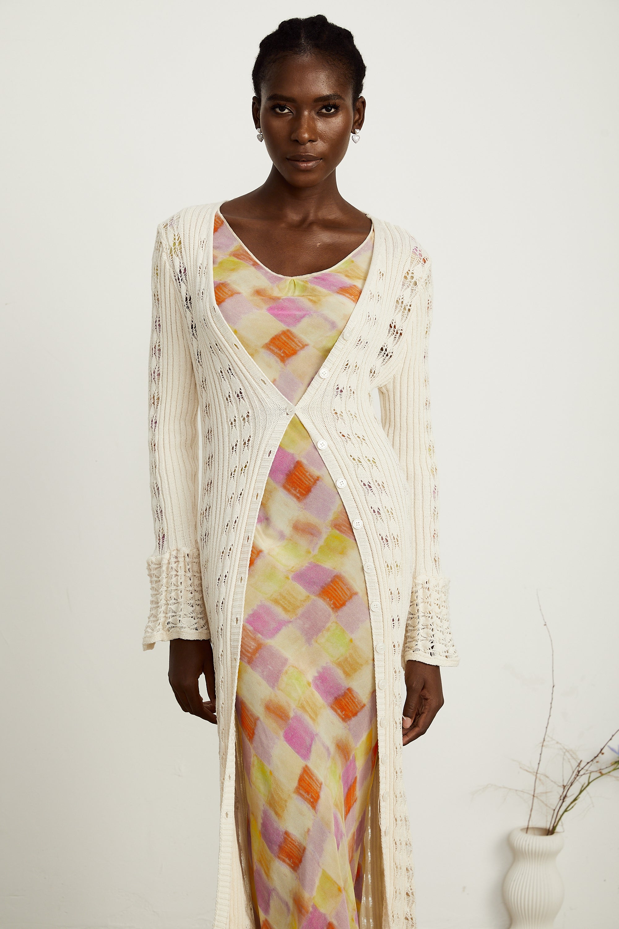 Emeline Crochet Long Cardigan