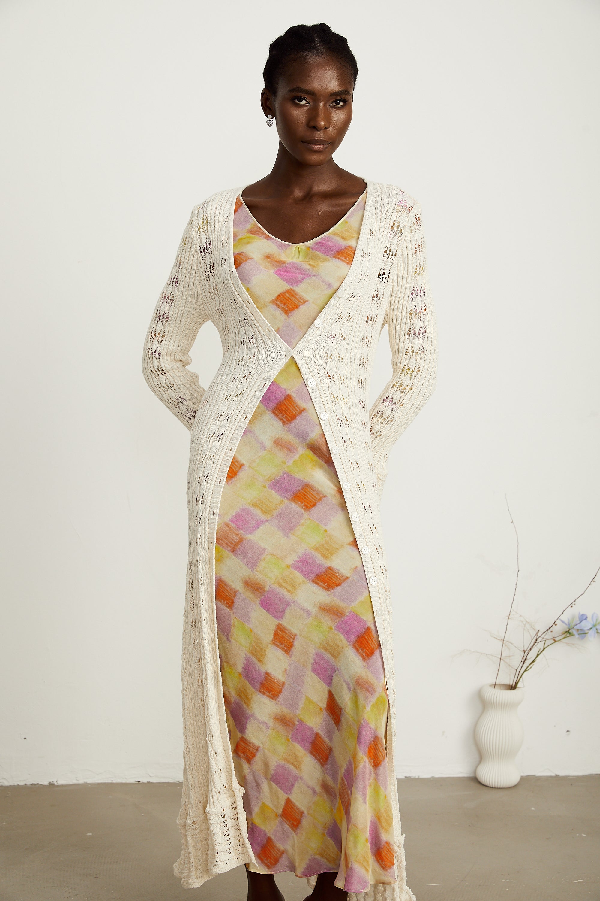 Emeline Crochet Long Cardigan