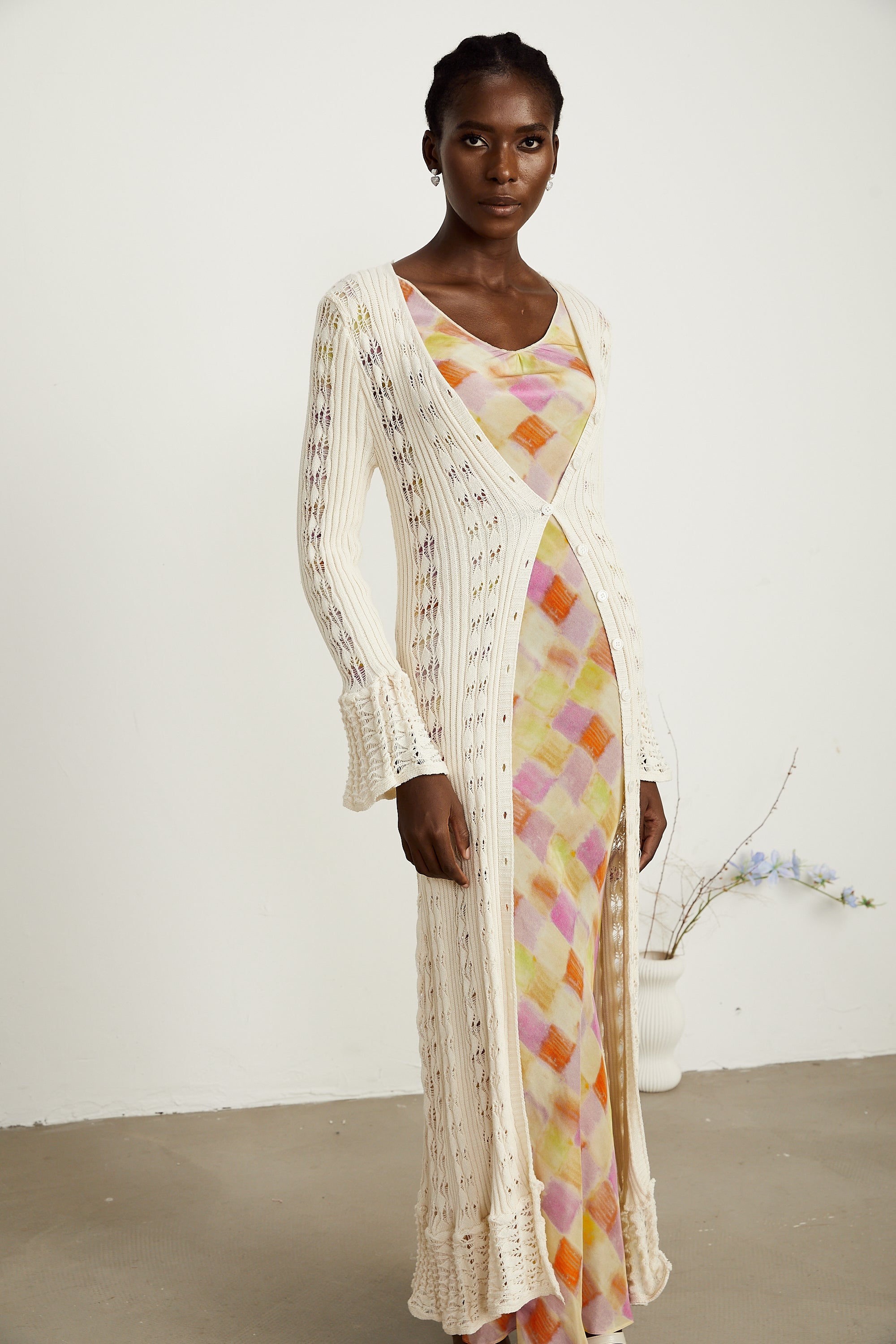 Emeline Crochet Long Cardigan