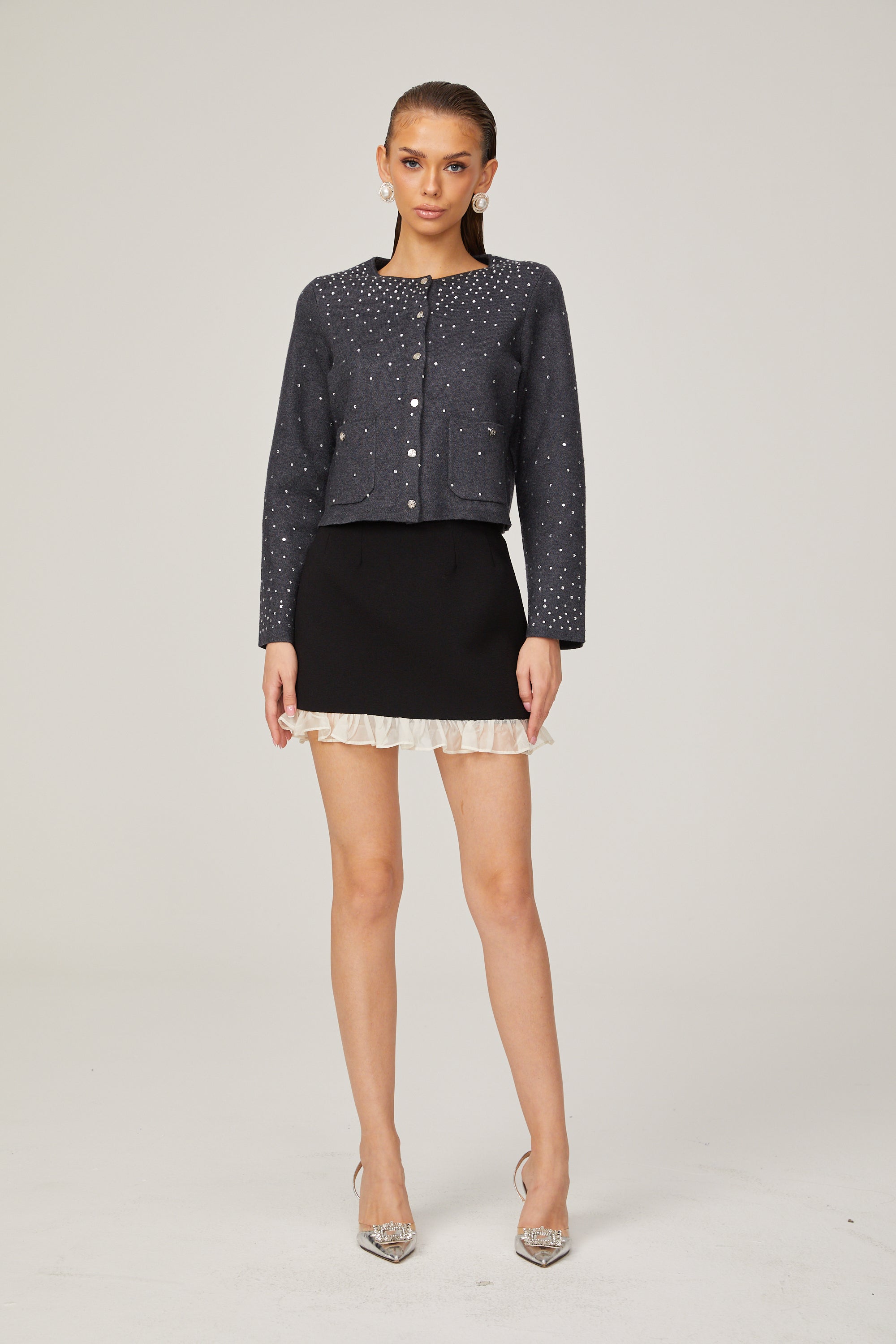 Bérénice Cardigan Embellished with Rhinestones