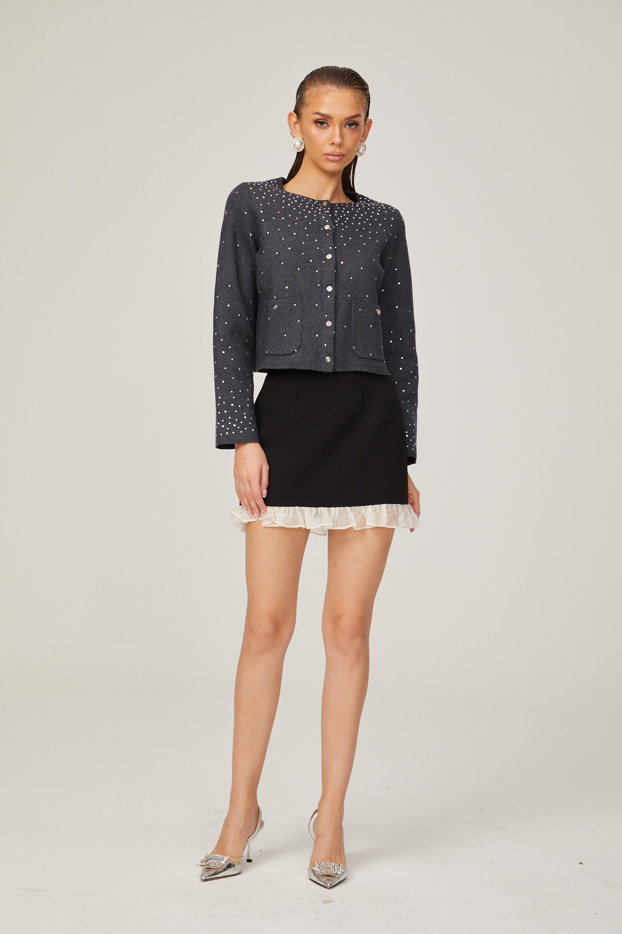 Bérénice Cardigan Embellished with Rhinestones