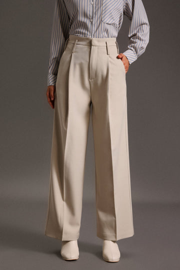 Theodora High Waist Straight Cut Wide Leg Trousers