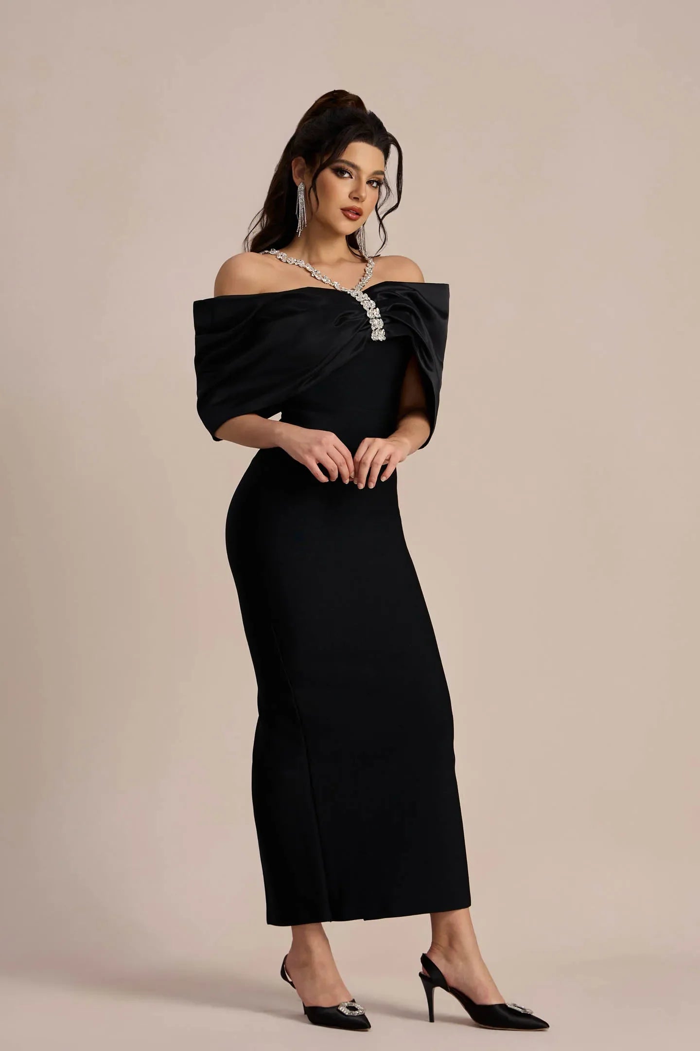 Leonya Off-Shoulder Midi Dress