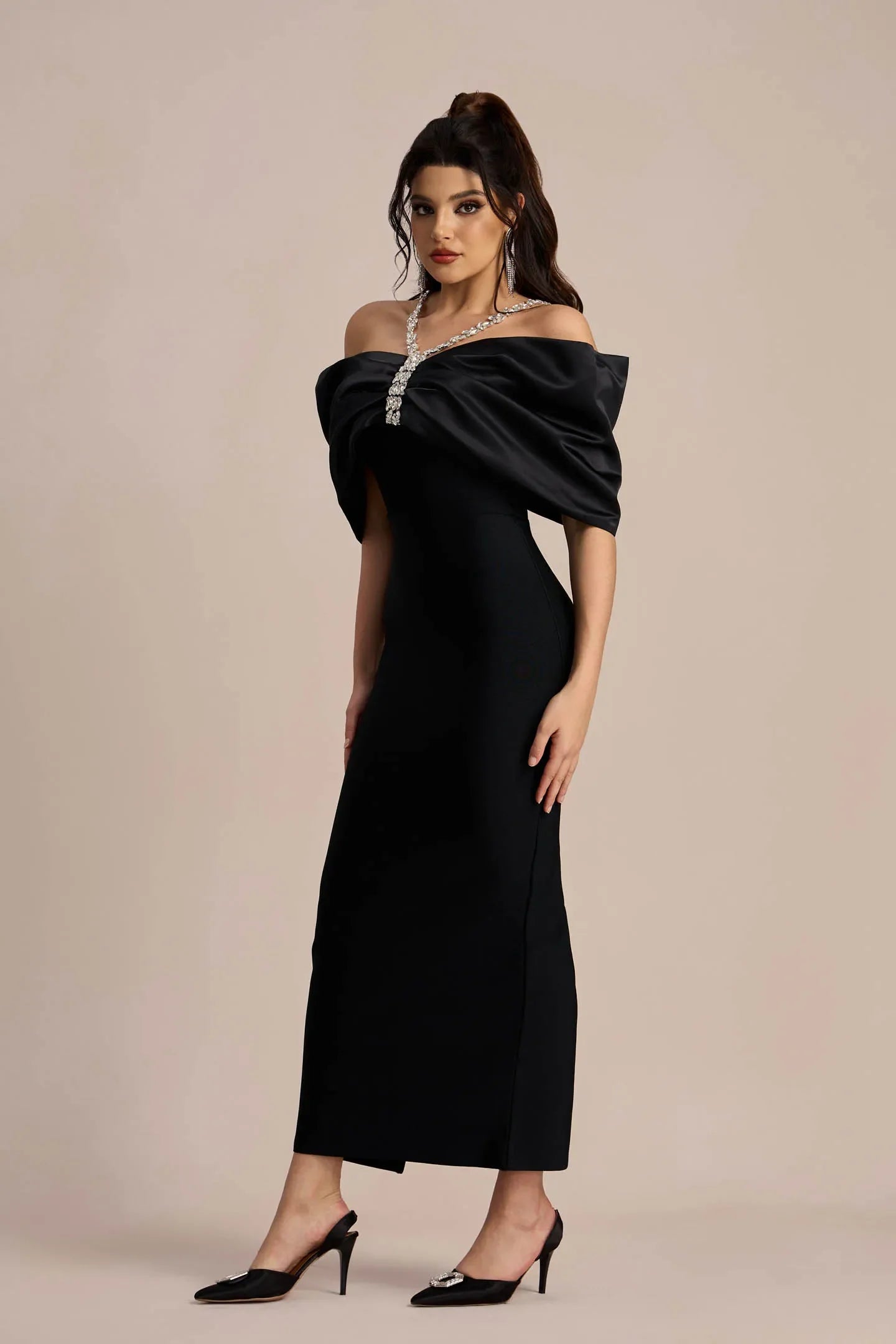 Leonya Off-Shoulder Midi Dress