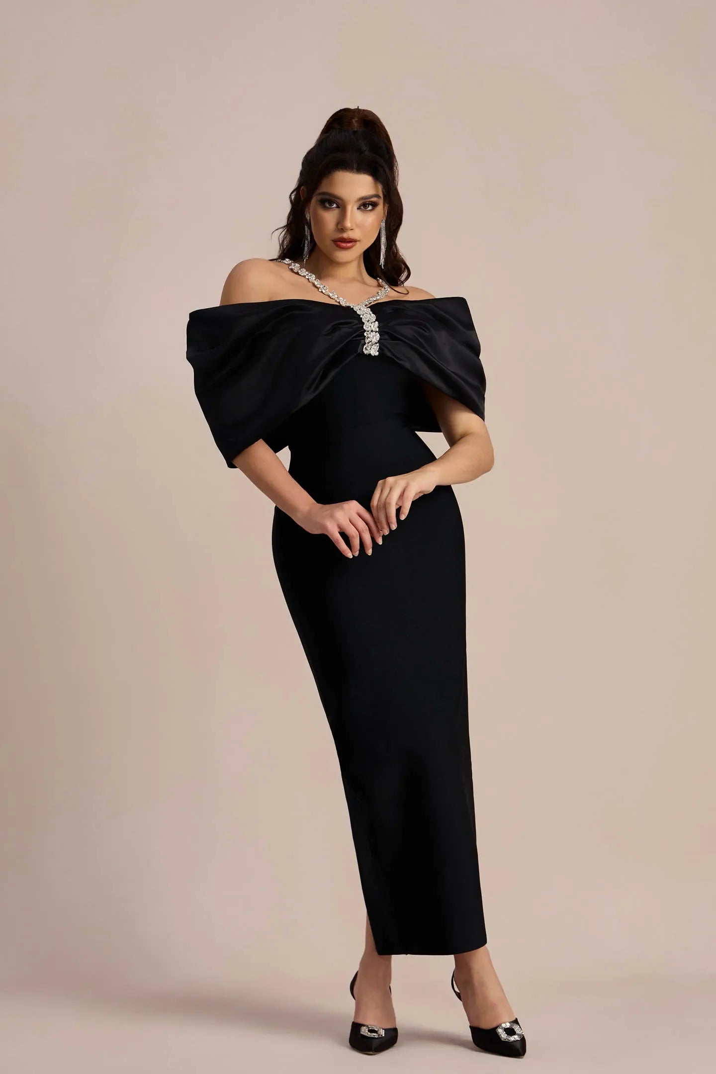 Leonya Off-Shoulder Midi Dress