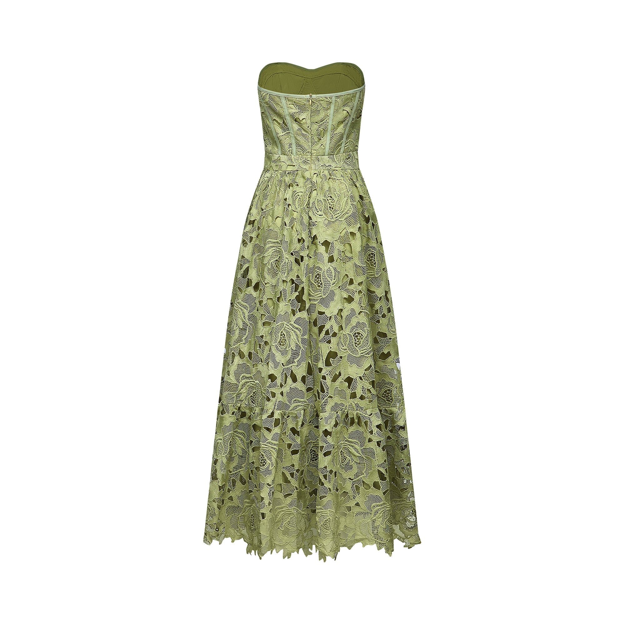Inès Dantel Cut-Out Midi Elbise