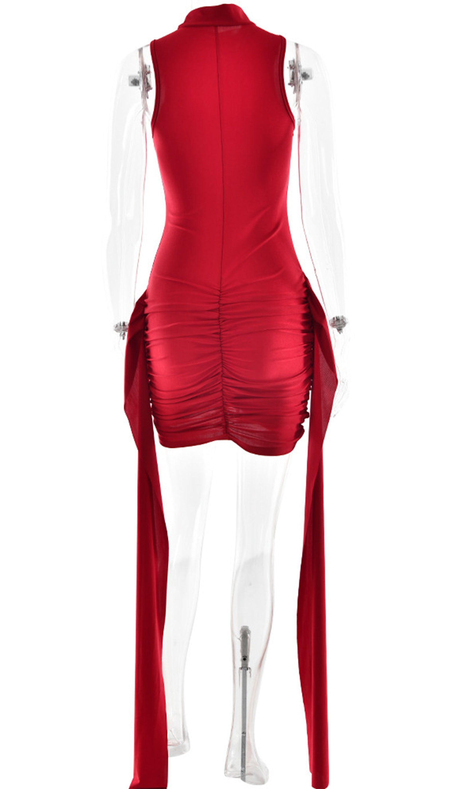 Einfarbiges, figurbetontes Minikleid 
