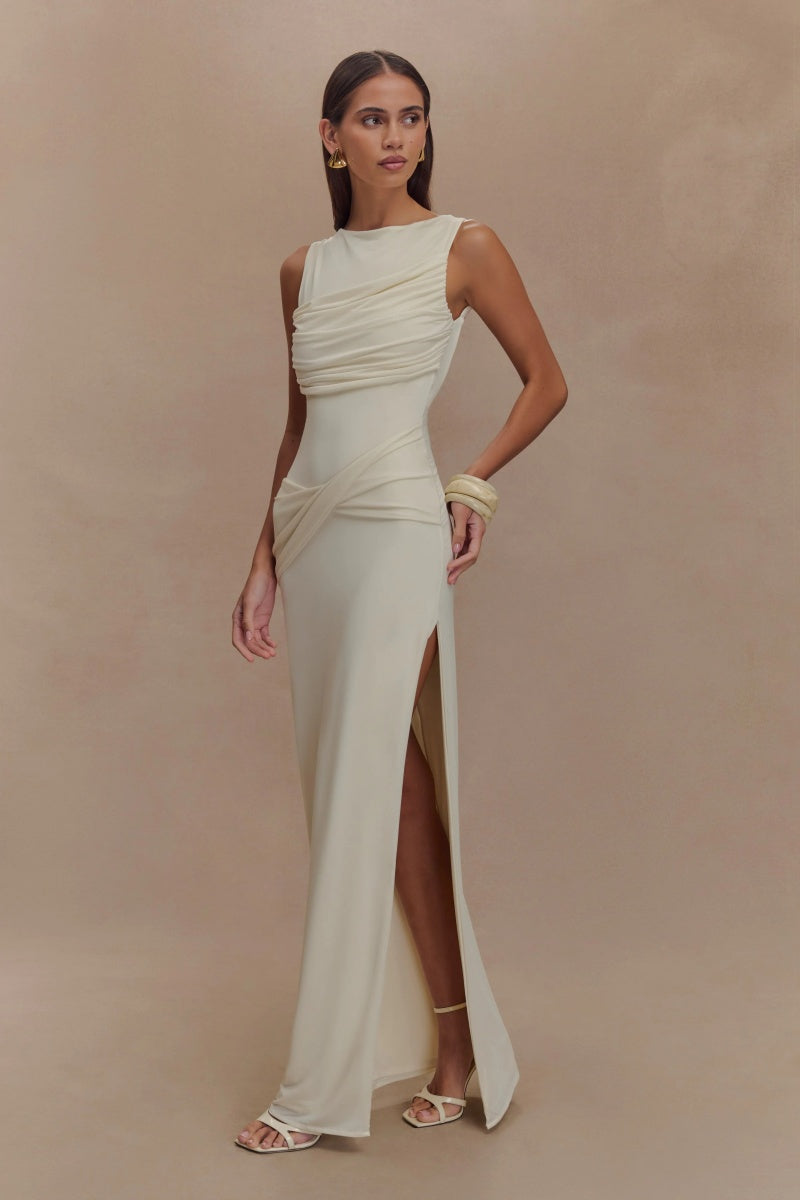 Slinky Drape Maxi Elbise
