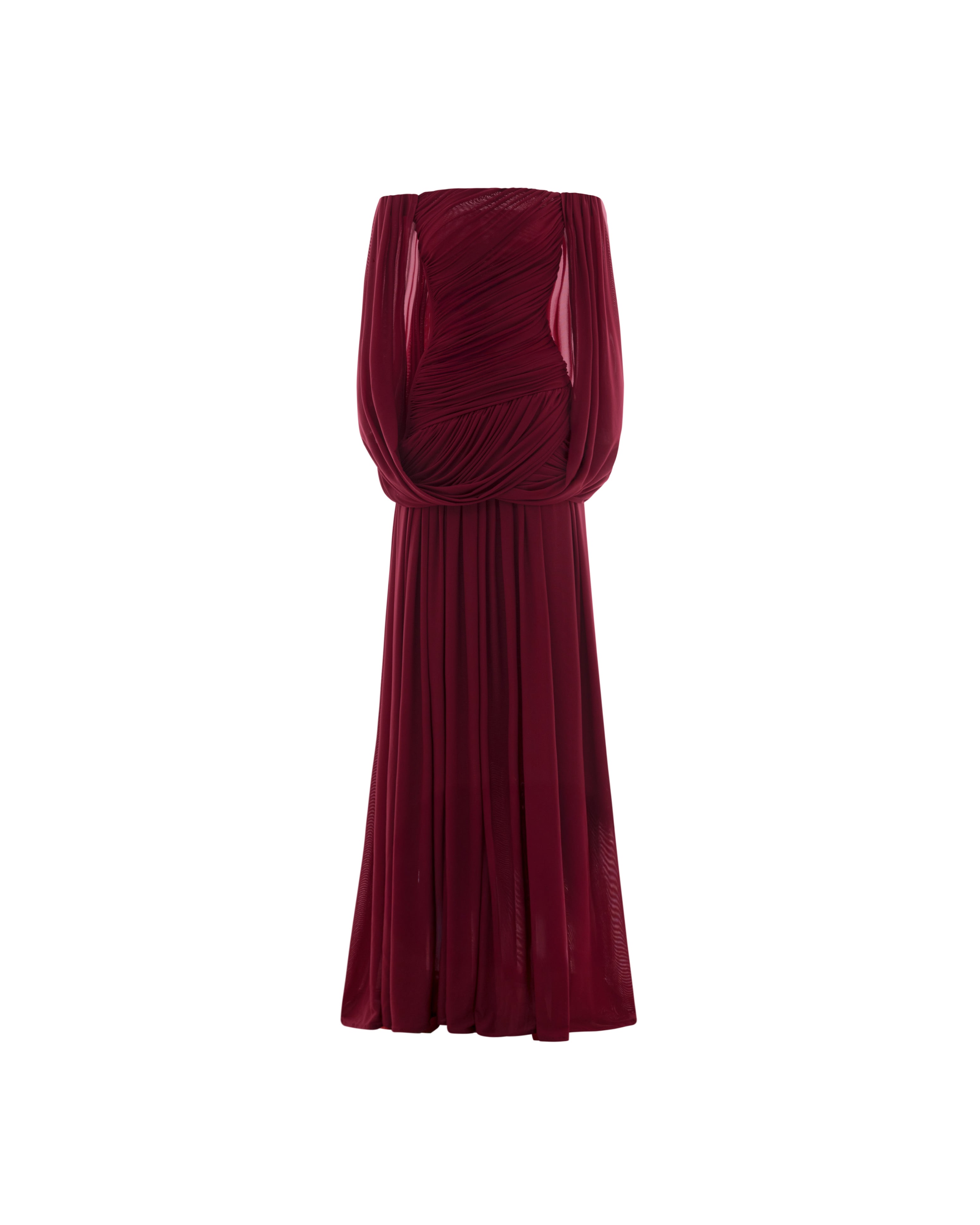 Avril Maxi Elbise-Bordo