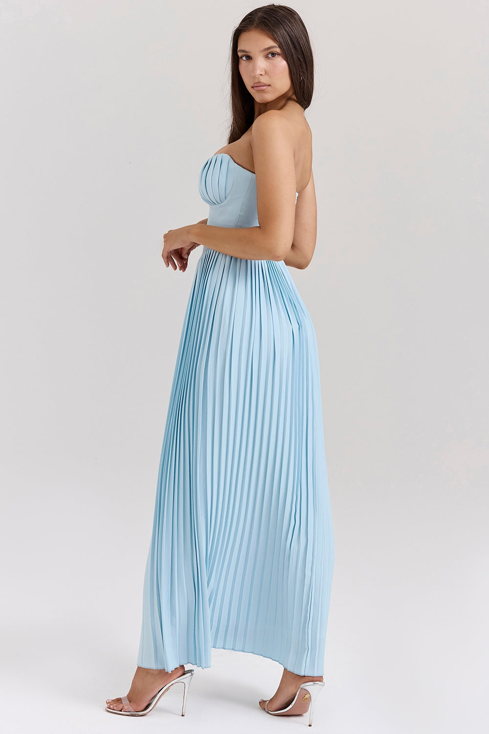 Celeste Pileli Bustier Maxi Elbise