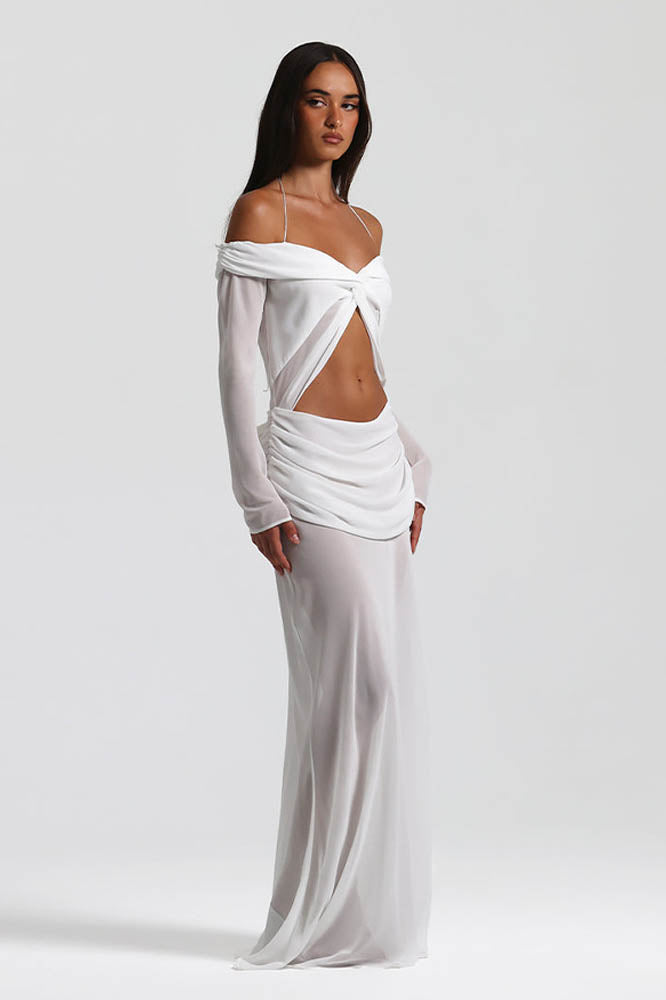 Mehtaplı Grace Omuz Açık Elbise