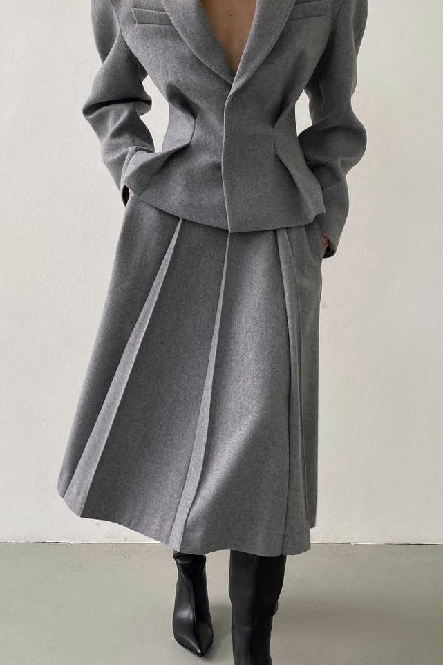 Georgia Yaka Blazer Midi Skirt Set