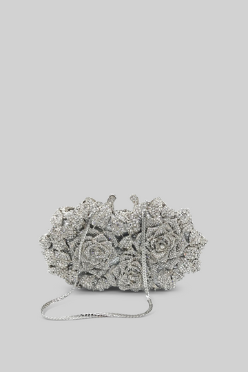 Crystal-embellished clutch bag - Silver