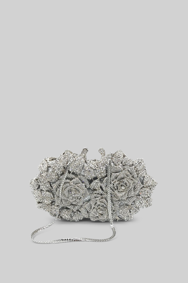 Crystal-embellished clutch bag - Silver