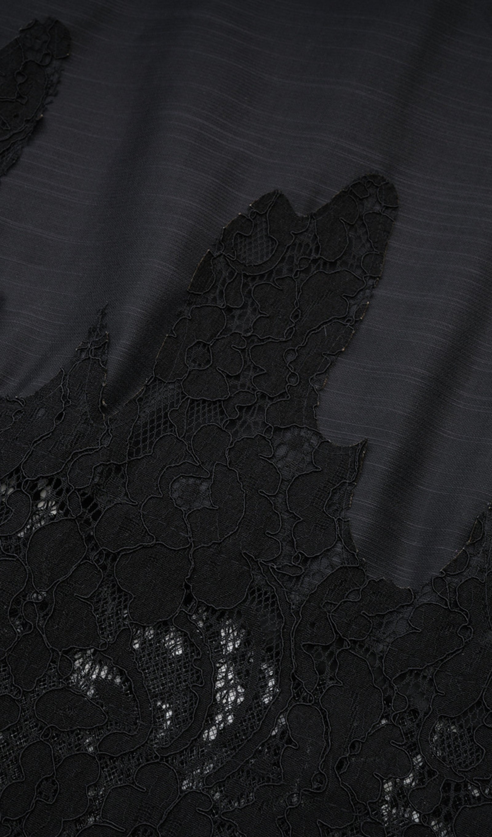 Long Sleeve Lace Fitted and Flare Midi Dress Black