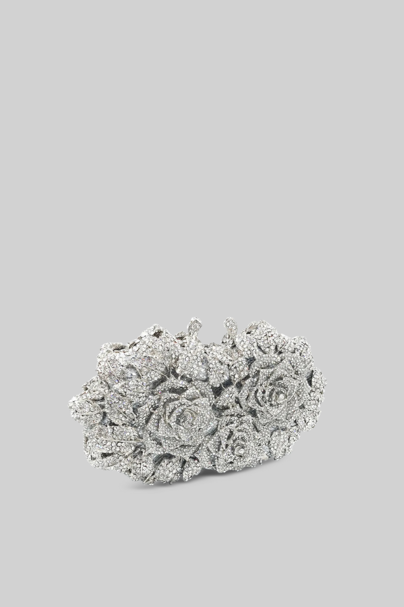 Crystal-embellished clutch bag - Silver