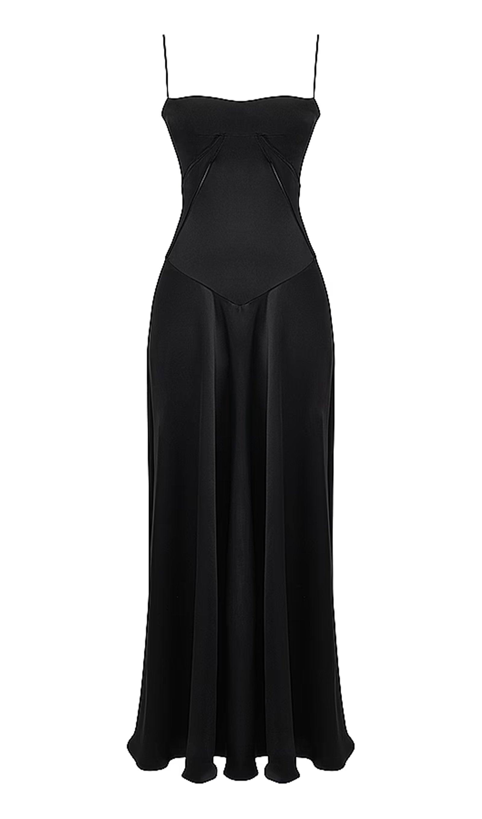 Maxikleid aus Satin und Spitze 
