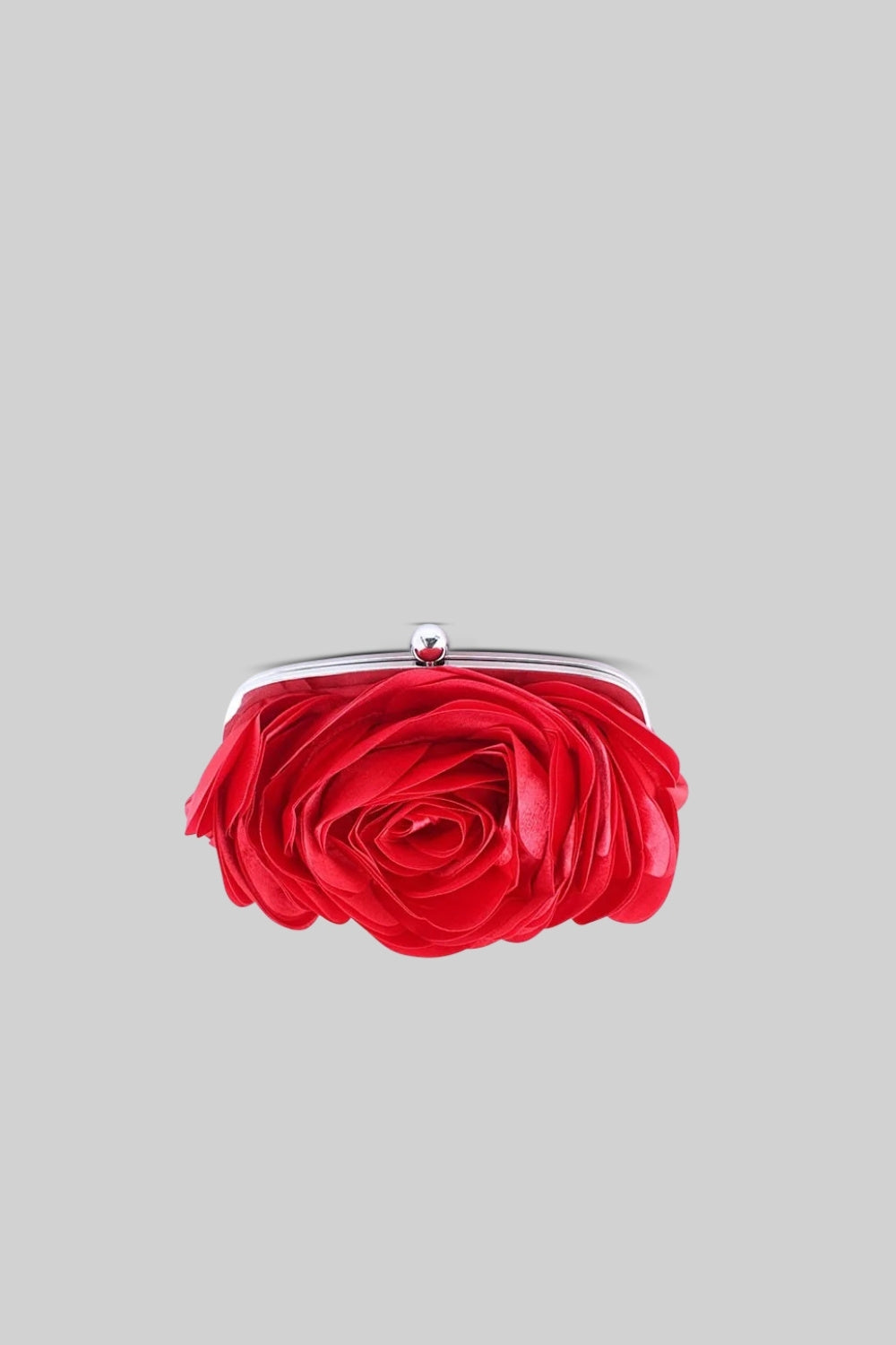 Satin-Handtasche mit Blumenmuster – Rot