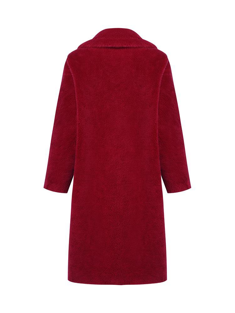 Teddy Lambswool Collar Oversized Coat 
