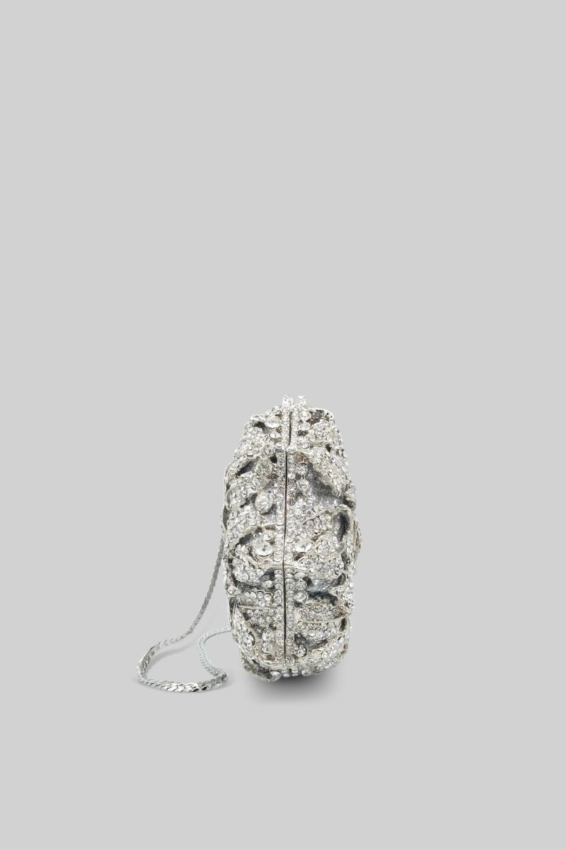 Crystal-embellished clutch bag - Silver