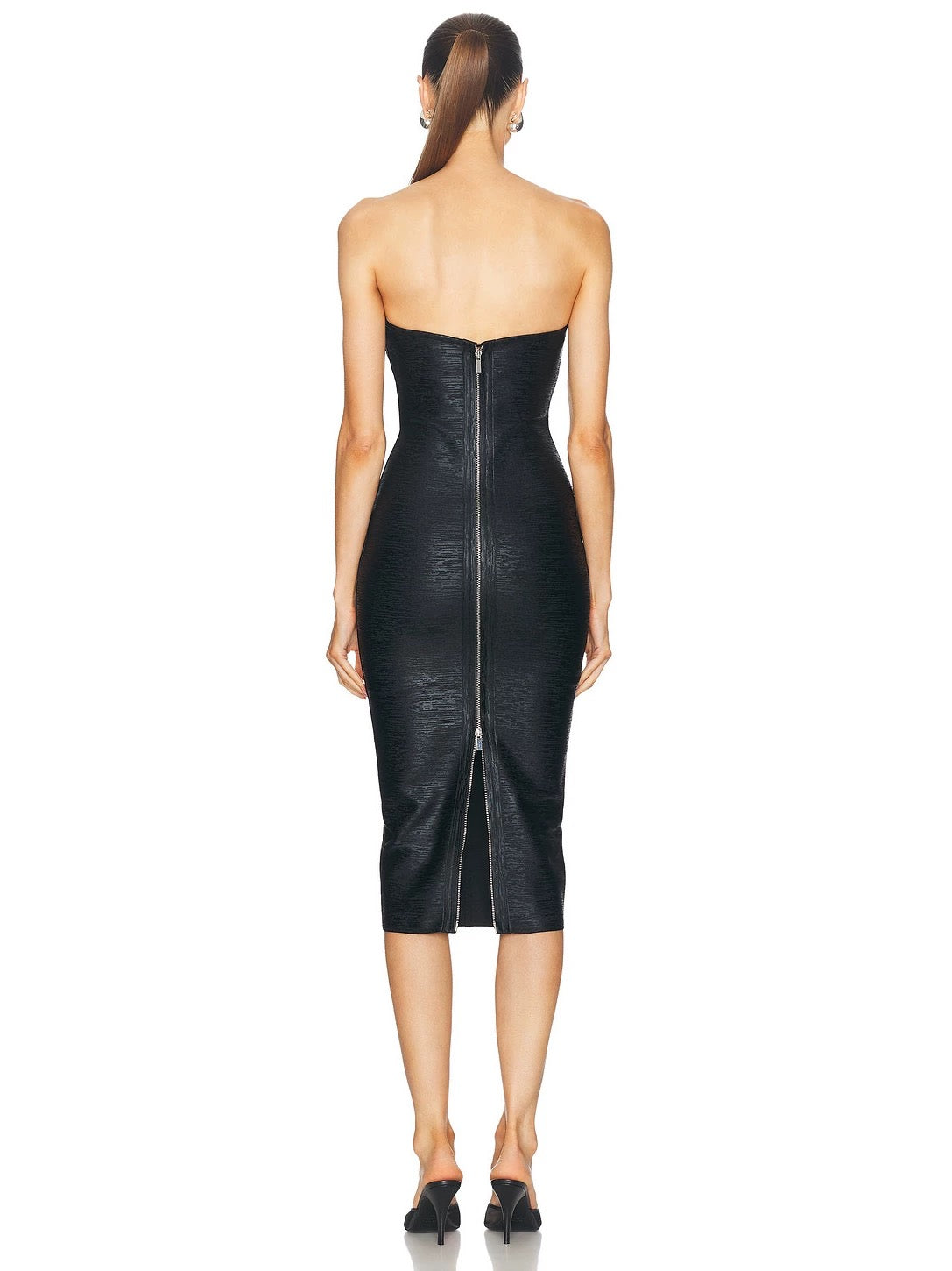 Viper Sculpt Strapless Midi Elbise