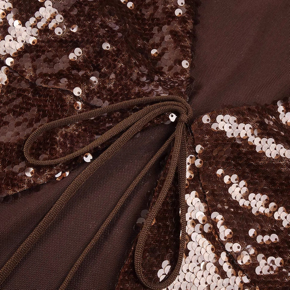 Sierra Bronze Sequin Set Maxi Dress